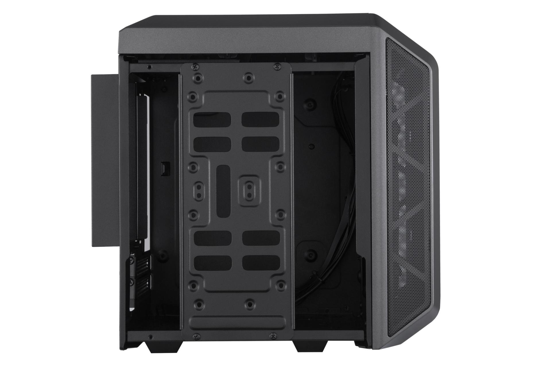 نمایش محل نصب درایوهای 2.5 یا 3.5 اینچی کیس کامپیوتر کولر مستر MASTERCASE H100