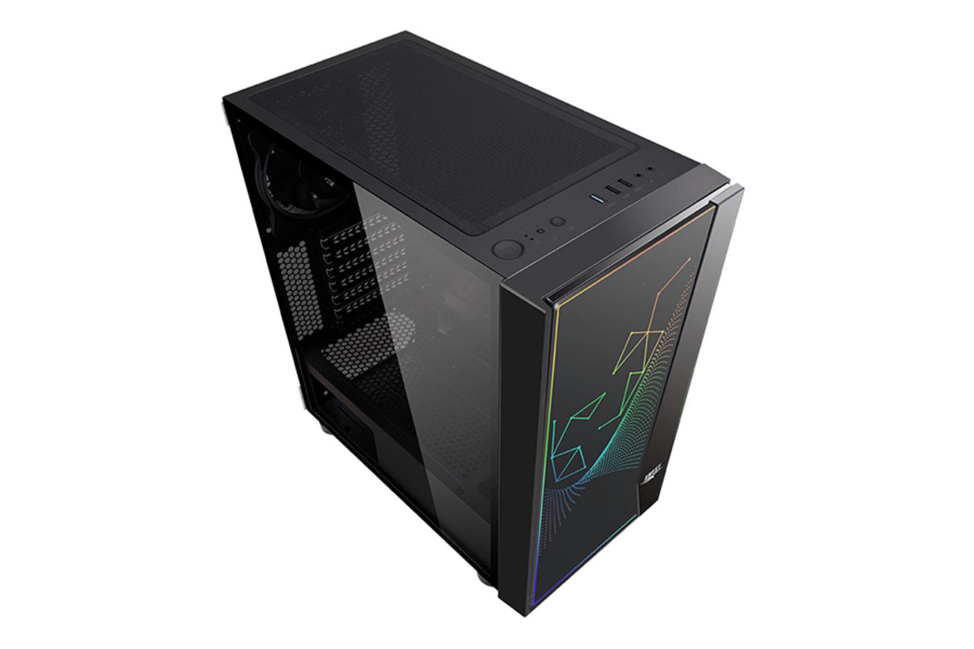 نمای نیم رخ جلو، بالا و سمت چپ کیس کامپیوتر اوست GT-AV11-BG