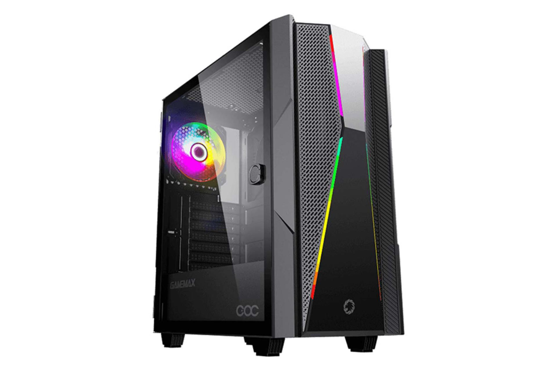 نمای نیم رخ جلو و سمت چپ کیس کامپیوتر گیم مکس Typhoon COC