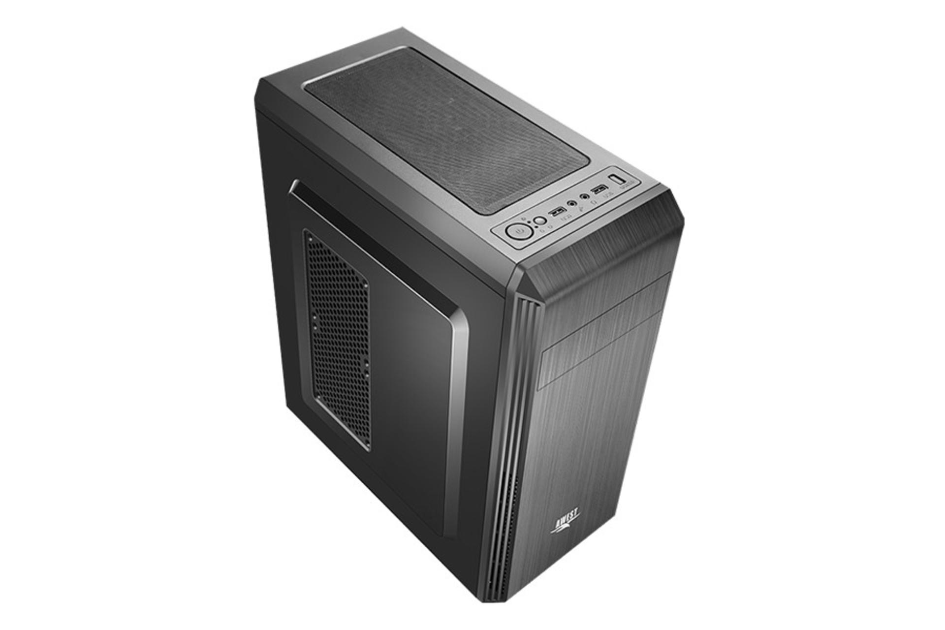 نمای نیم رخ جلو، بالا و سمت چپ کیس کامپیوتر اوست Famour