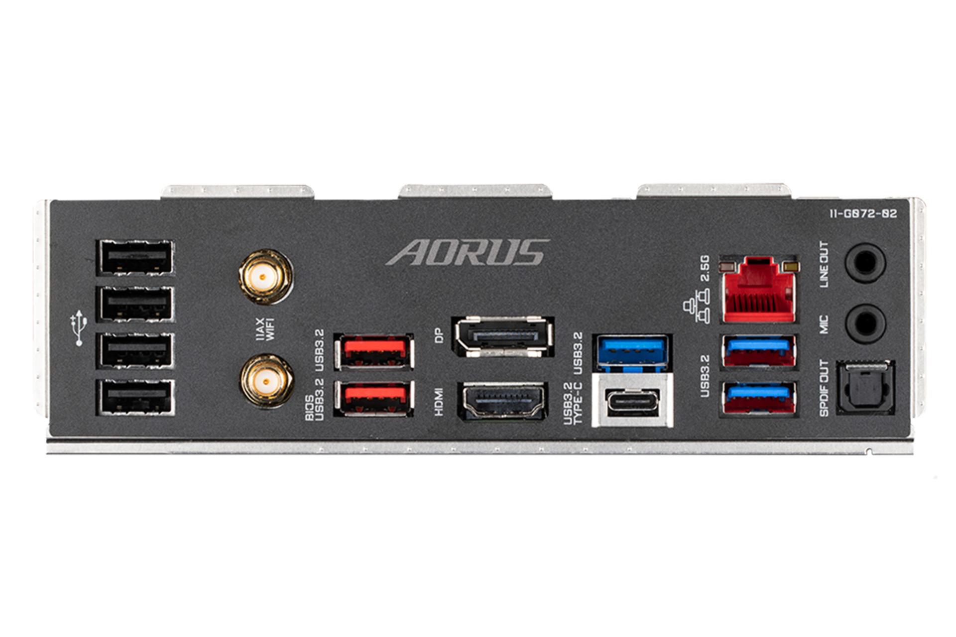 درگاه‌های مادربرد گیگابایت GIGABYTE Z690 AORUS ELITE AX DDR4 (rev. 1.x)