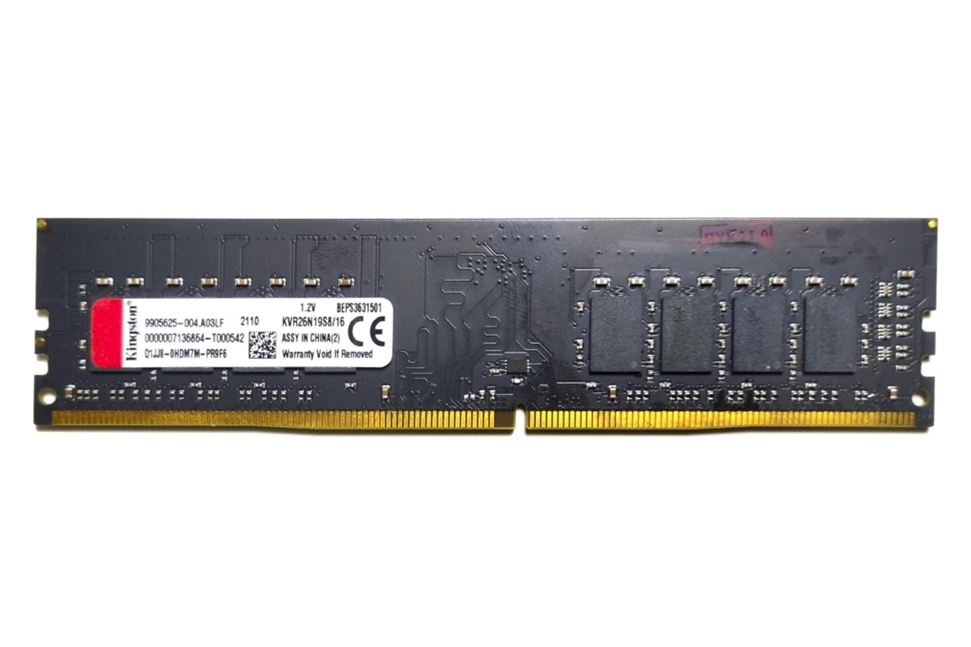 رم کینگستون ValueRAM KVR26N19S8/16 ظرفیت 16 گیگابایت از نوع DDR4-2666