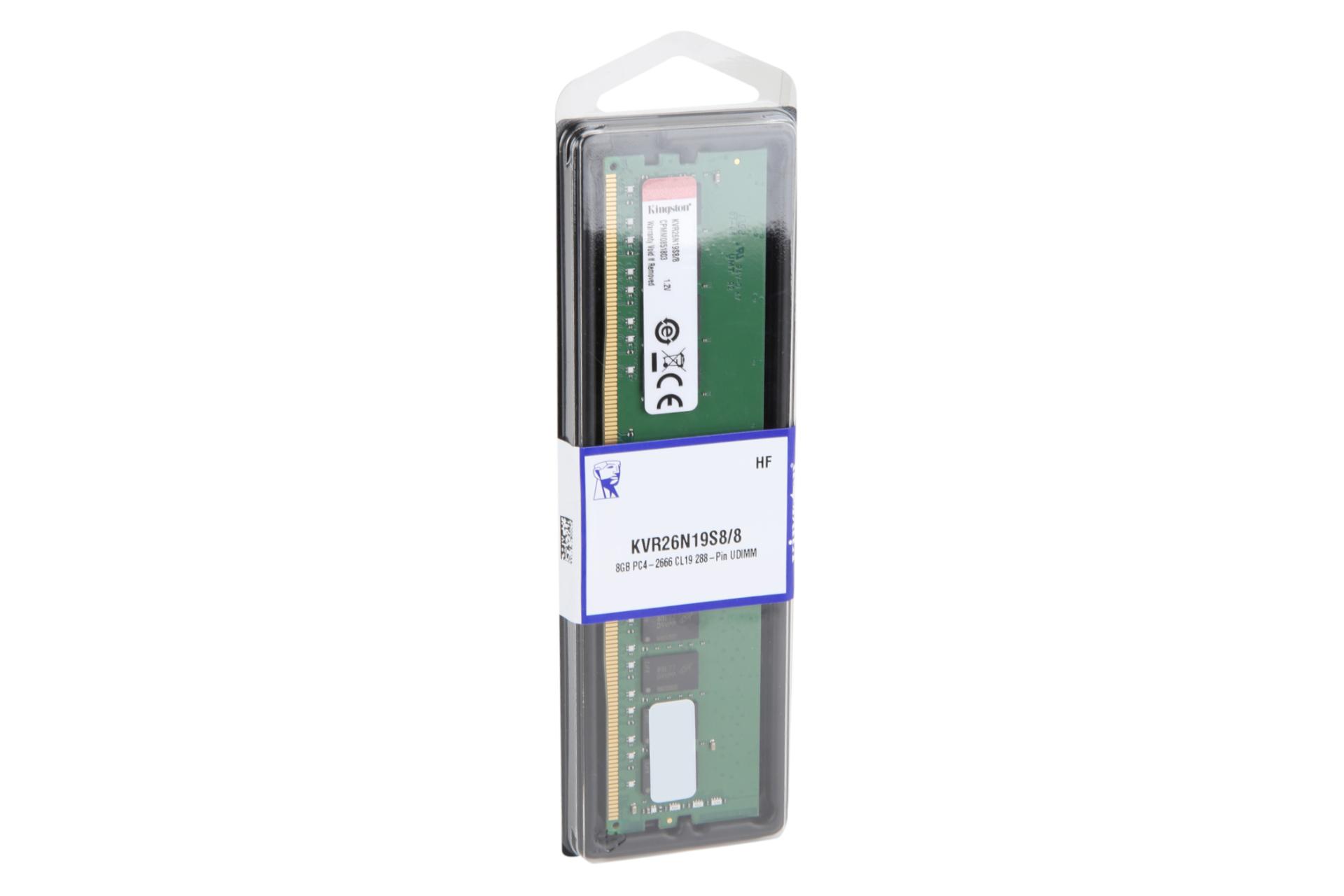 پکیج رم کینگستون ValueRAM KVR26N19S8/8 ظرفیت 8 گیگابایت از نوع DDR4-2666