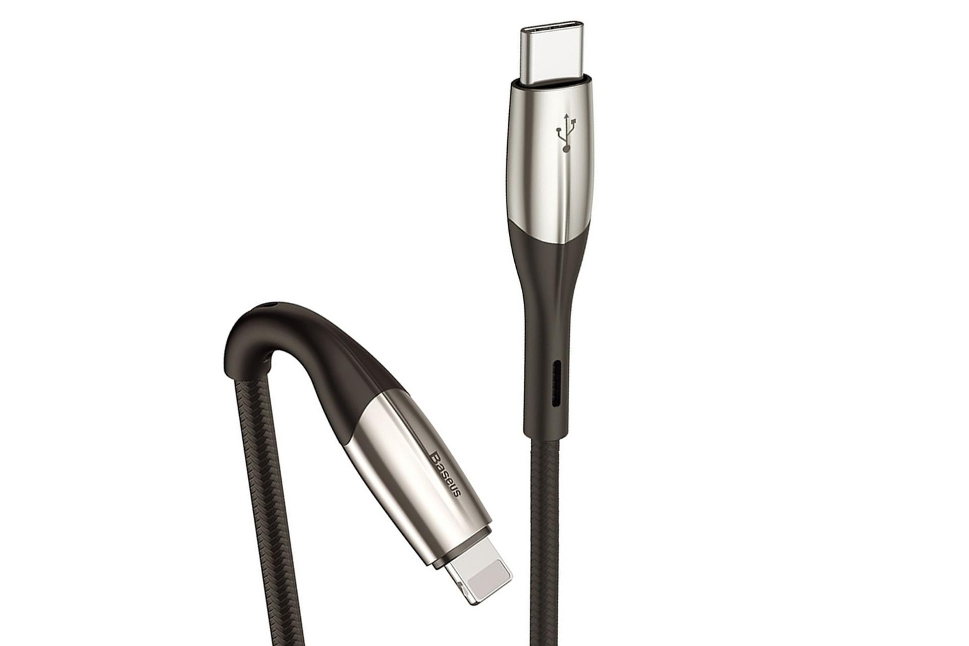کانکتور کابل شارژ USB باسئوس Type-C به Lightning مدل Horizontal PD Flash با طول 2 متر