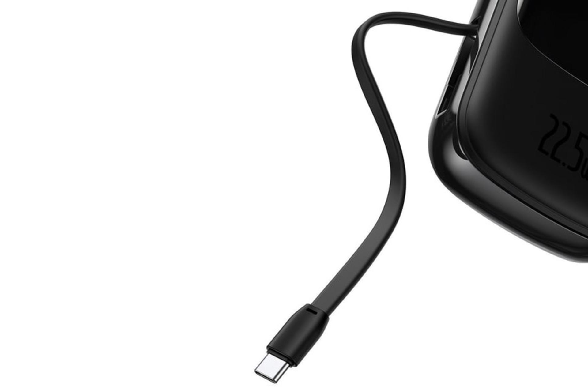 پاور بانک باسئوس Qpow Digital Display همراه کابل Type-C متصل