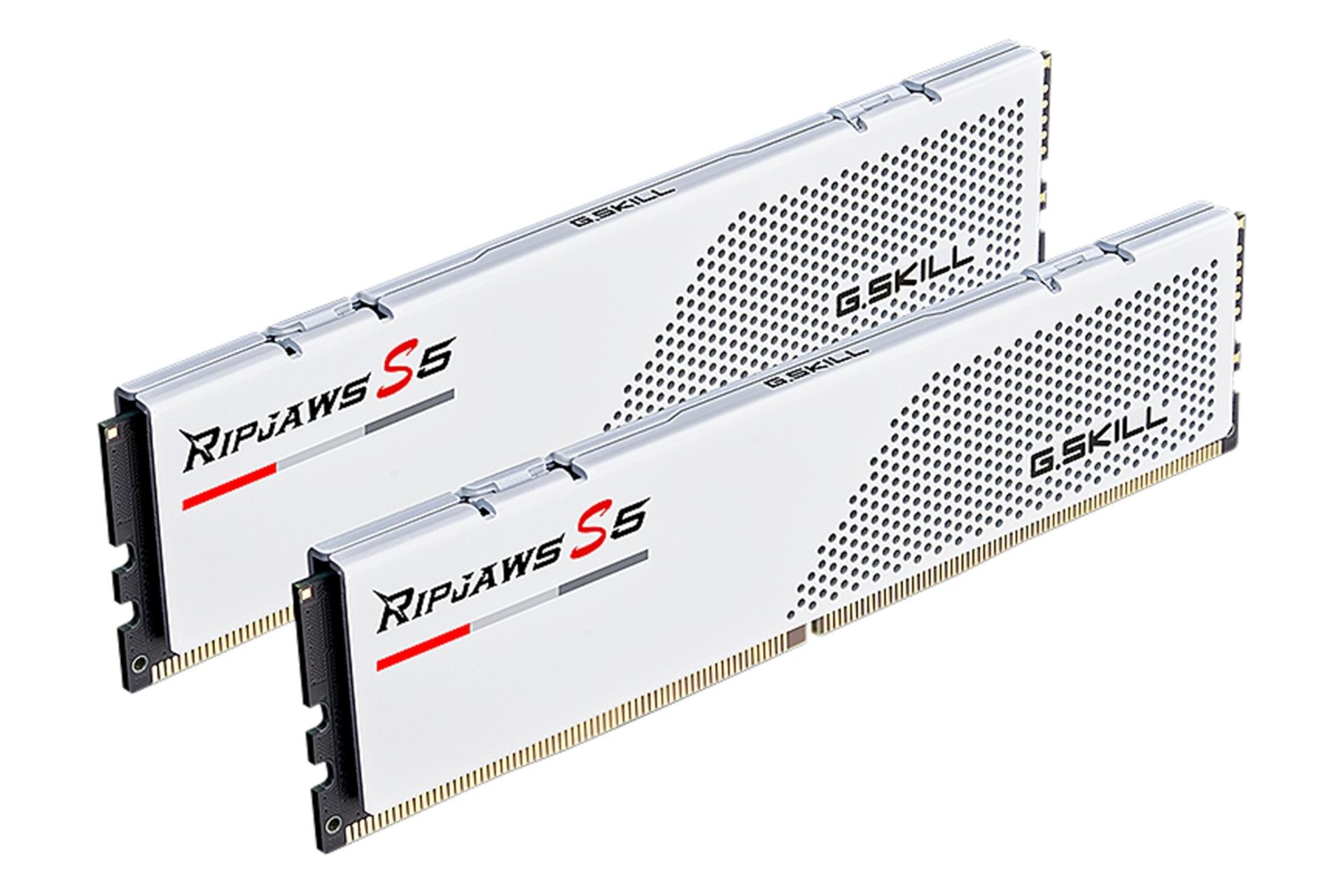 نمای کناری رنگ سفید رم جی اسکیل G.Skill Ripjaws S5 64GB (2x32) DDR5-6000 CL30