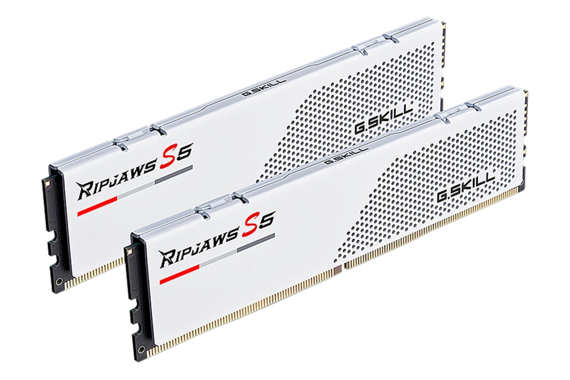 نمای چپ رم جی اسکیل G.SKILL Ripjaws S5 ظرفیت 32 گیگابایت (2x16) از نوع DDR5-5200 CL40 سفید