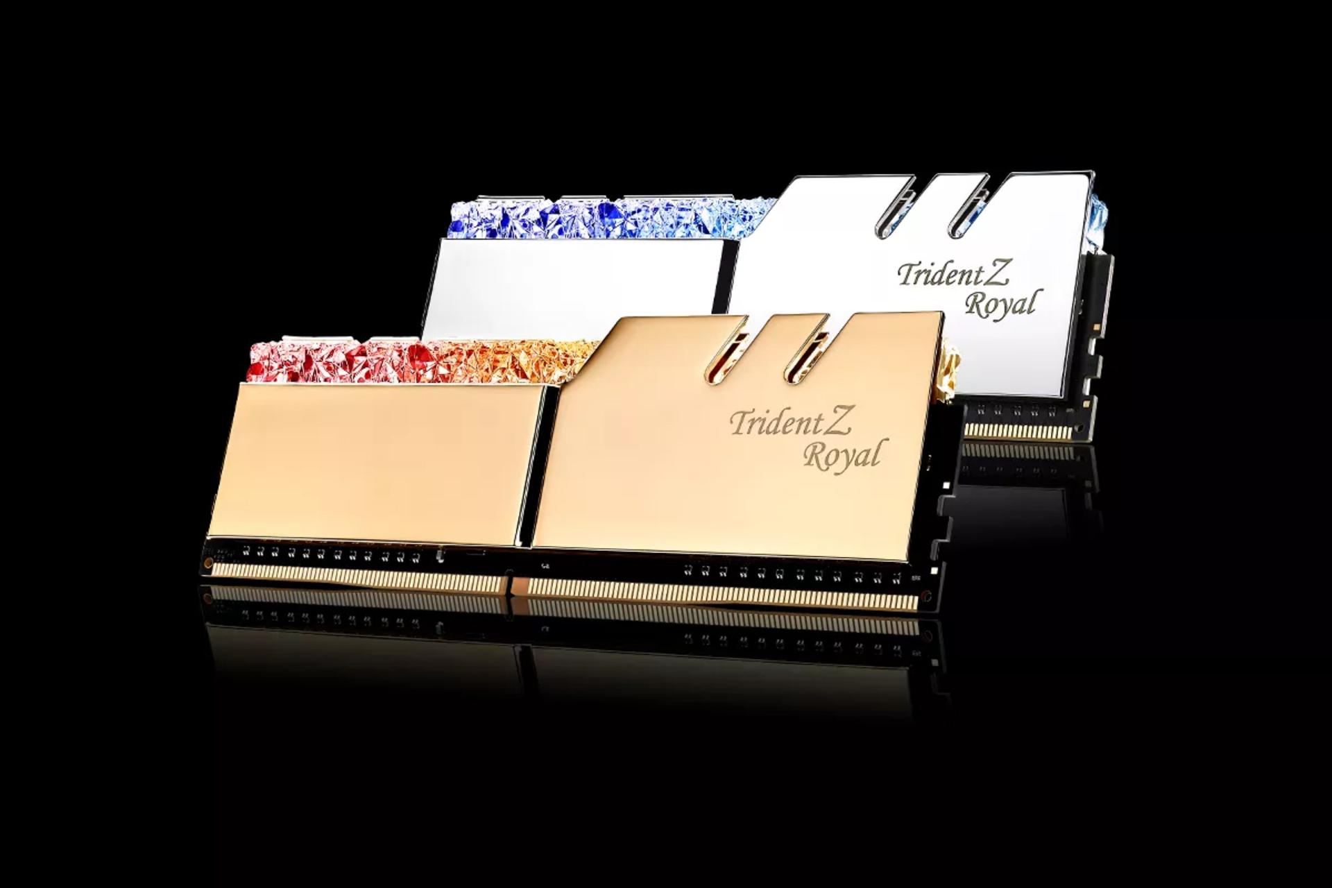 نمای نزدیک رم جی اسکیل Trident Z Royal ظرفیت 32 گیگابایت (2x16) از نوع DDR4-3600