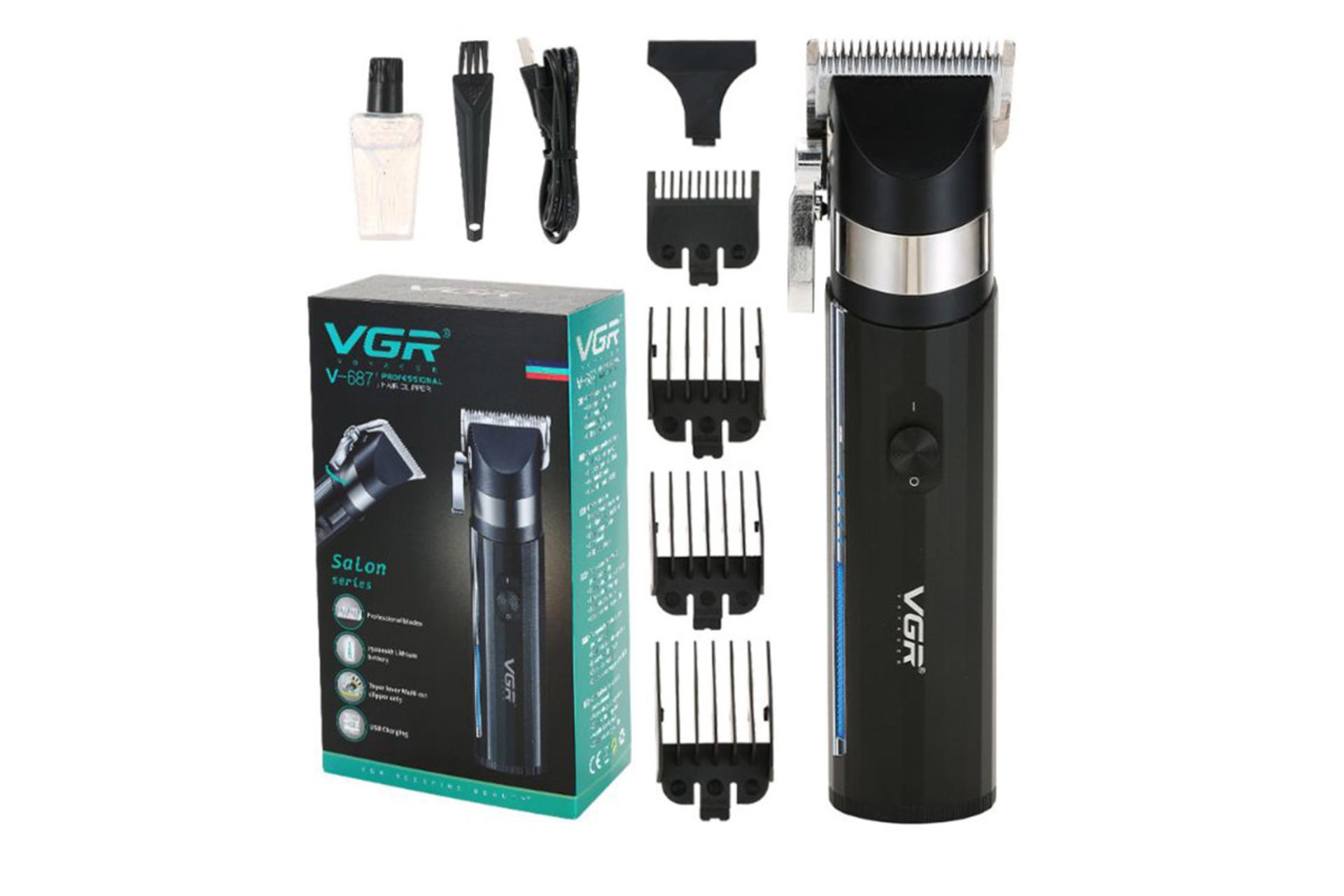 ماشین اصلاح و ریش تراش وی جی ار VGR V-687 بسته بندی