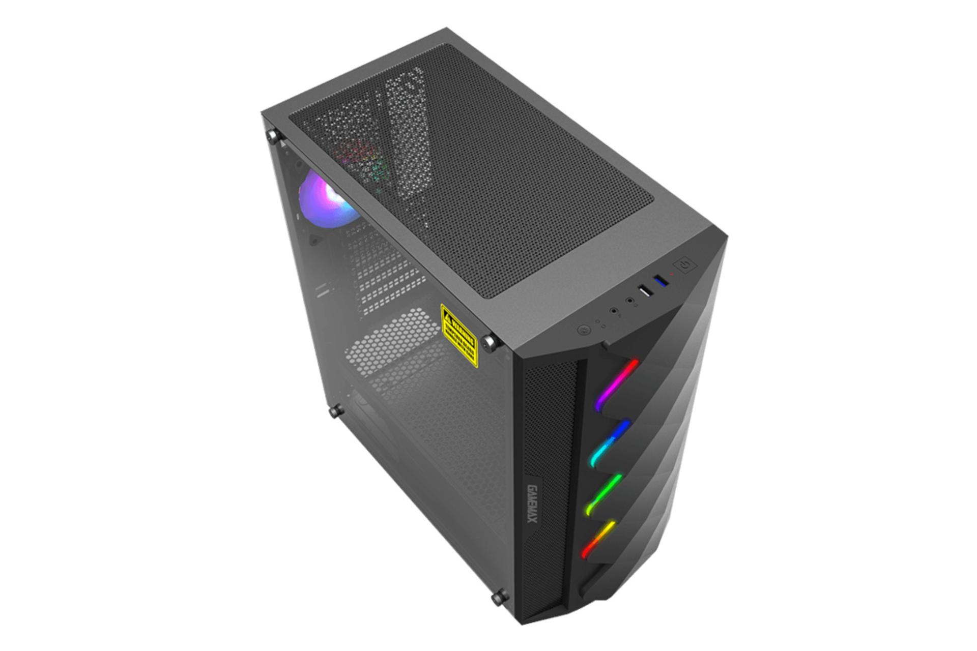 نمای بالا کیس کامپیوتر گیم مکس GAMEMAX Black Diamond