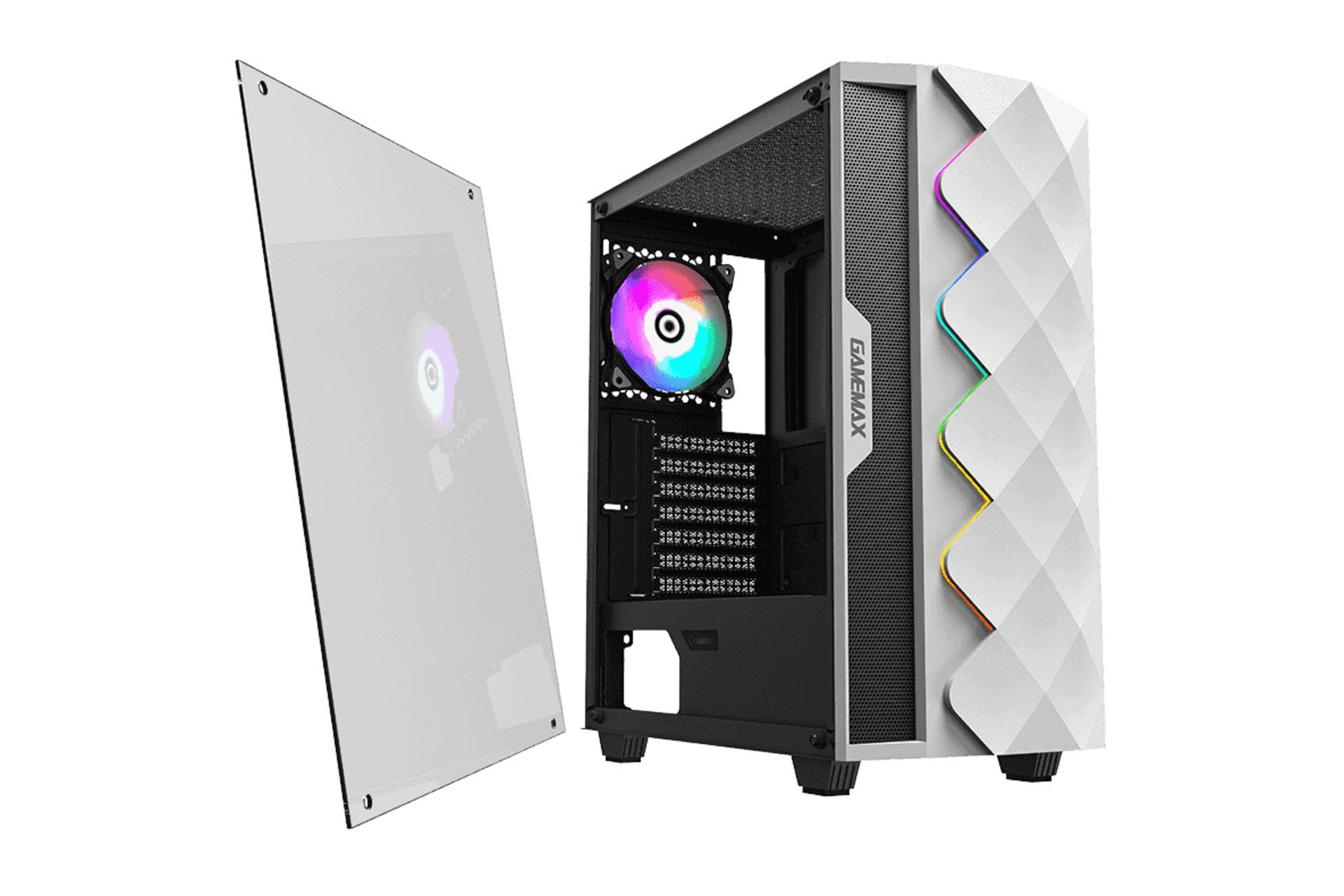 پنل شیشه ای کیس کامپیوتر گیم مکس GAMEMAX White Diamond