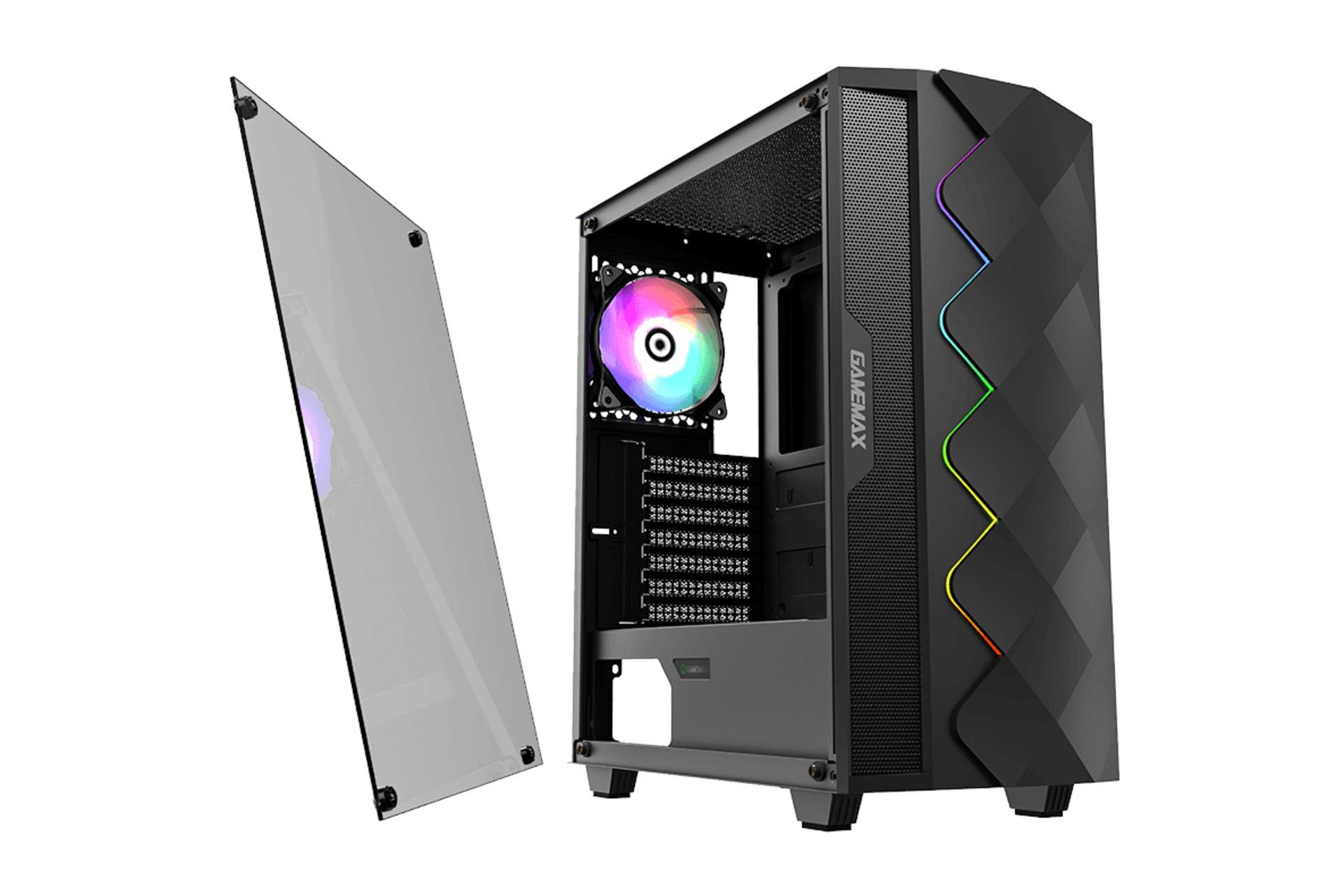 پنل شیشه ای کیس کامپیوتر گیم مکس GAMEMAX Black Diamond