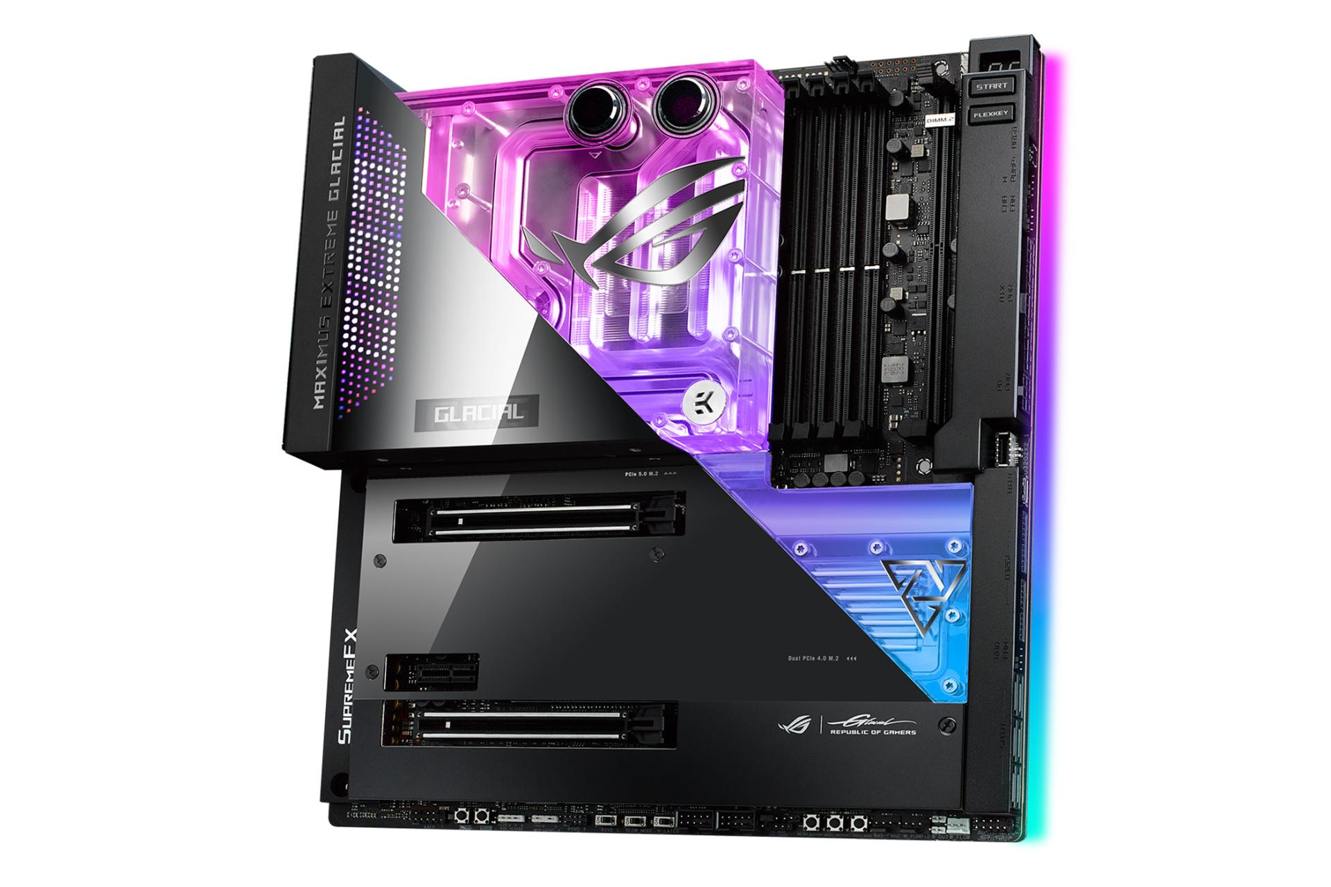 نمای کناری مادربرد ایسوس ASUS ROG MAXIMUS Z690 EXTREME GLACIAL
