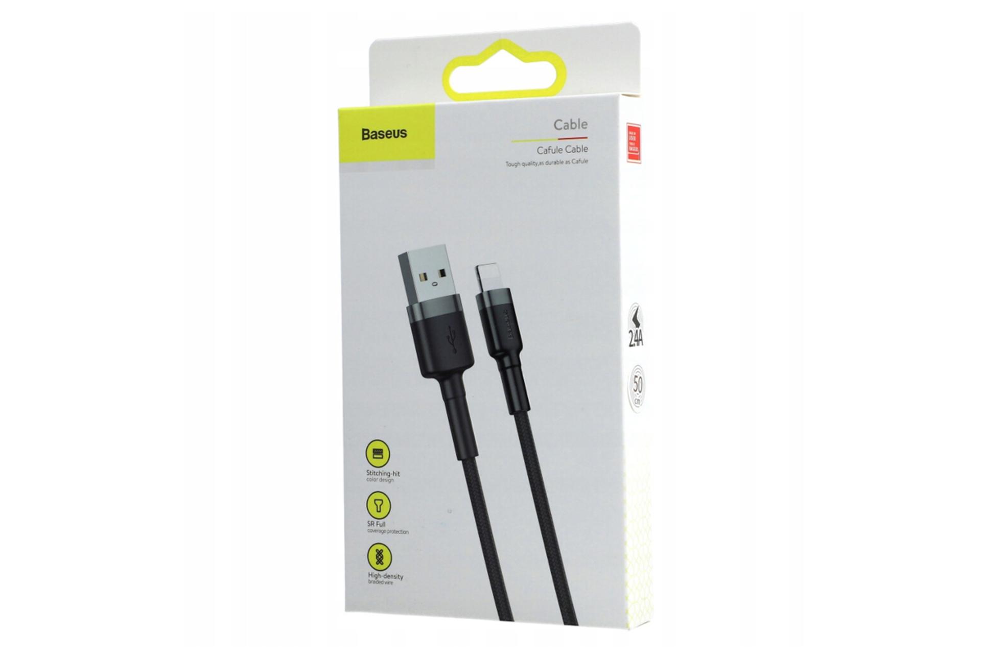 جعبه کابل شارژ USB باسئوس USB به Lightning مدل Cafule با طول 0.5 متر