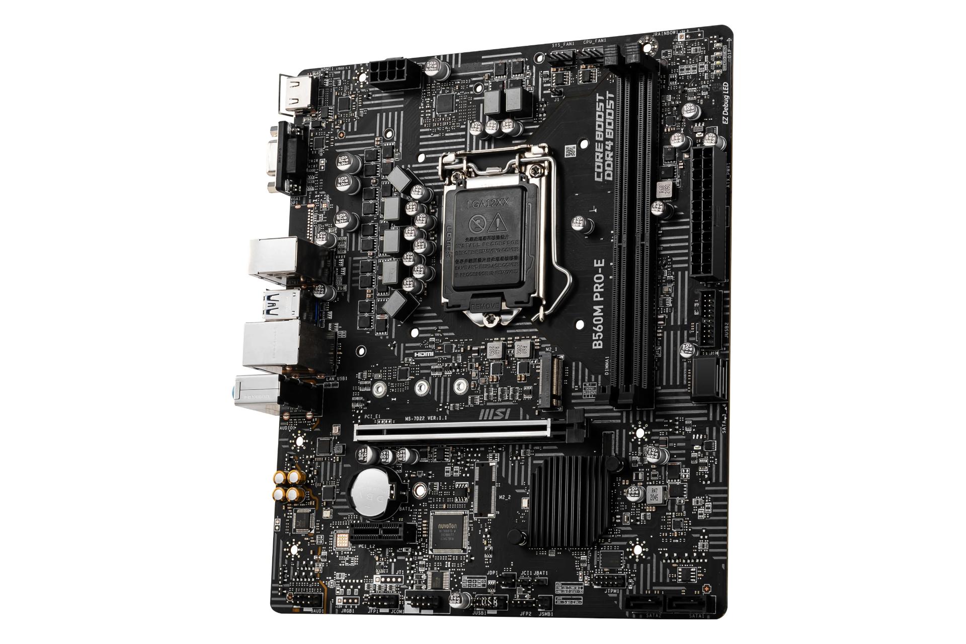 نمای راست مادربرد ام اس آی MSI B560M PRO-E