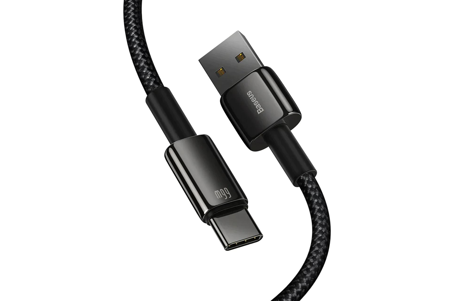 مرجع متخصصين ايران كانكتور كابل شارژ USB باسئوس USB به Type-C مدل Tungsten Gold 66w با طول 1 متر