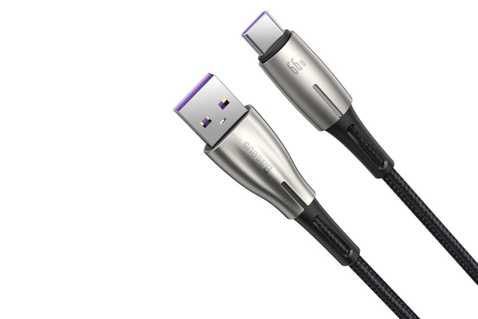 کانکتور کابل شارژ USB باسئوس USB به Type-C مدل Water Drop با طول 1 متر