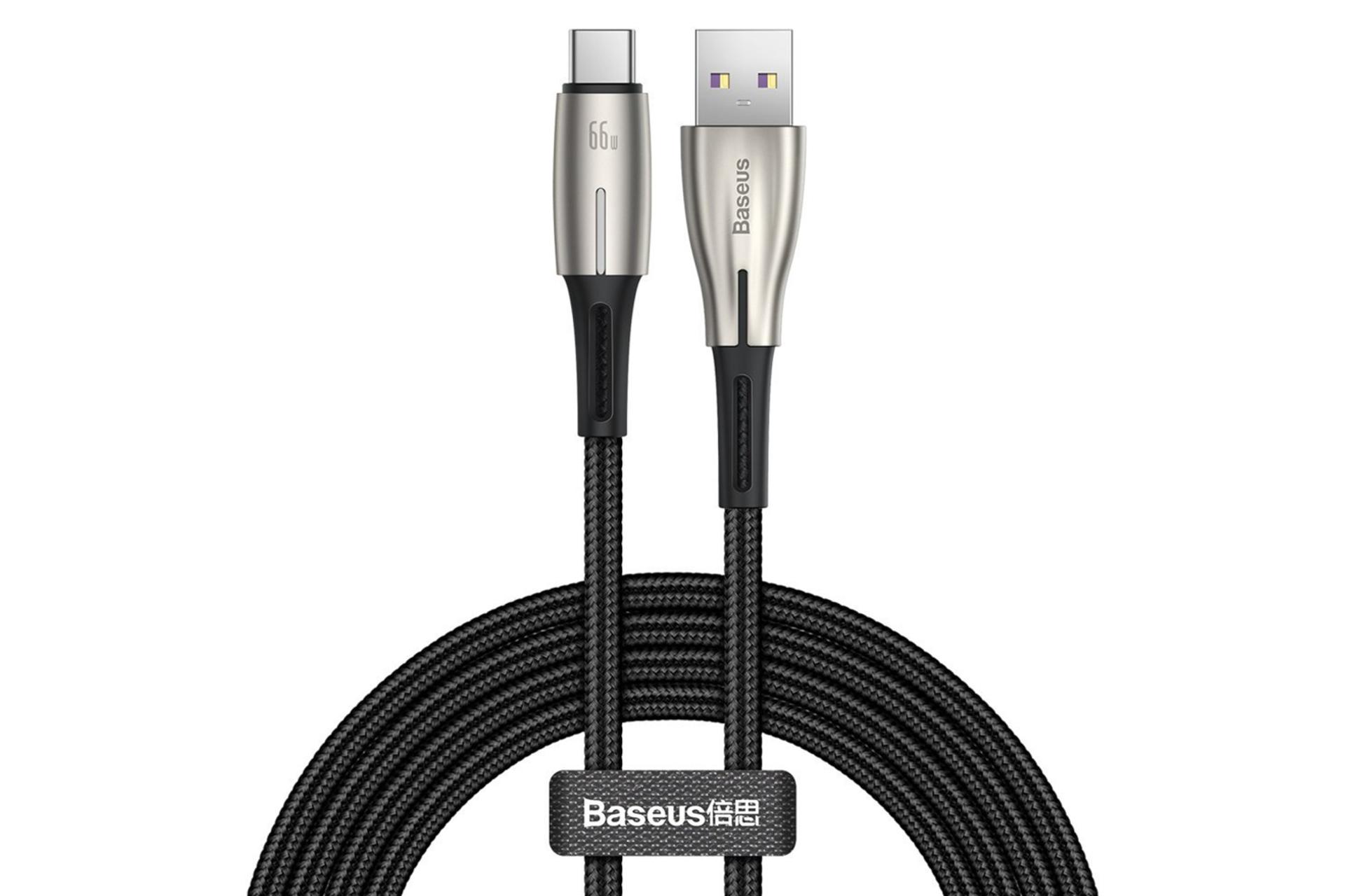 طول کابل شارژ USB باسئوس USB به Type-C مدل Water Drop با طول 1 متر