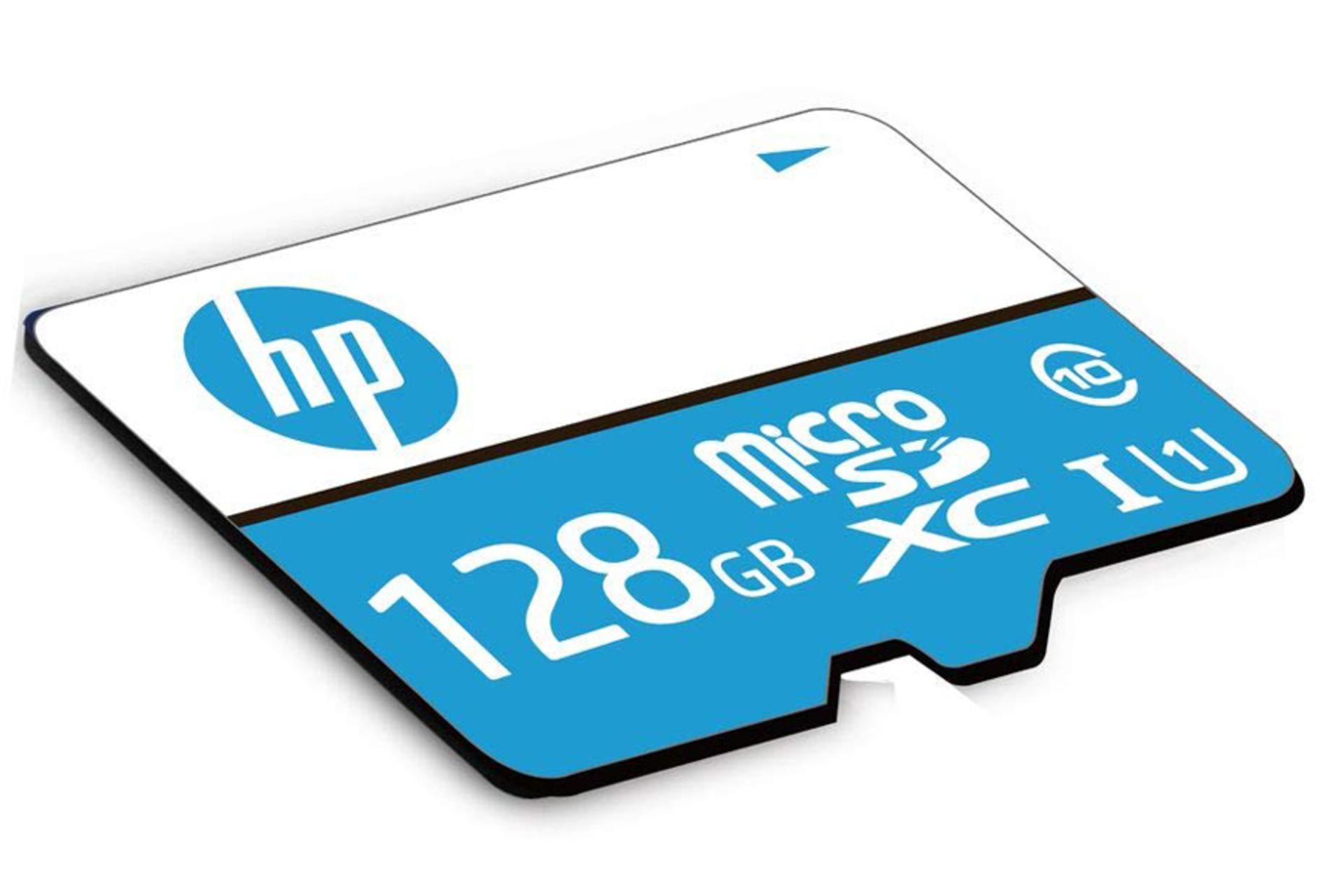 نمای جانبی کارت حافظه اچ پی microSDXC با ظرفیت 128 گیگابایت مدل MX310 کلاس 10