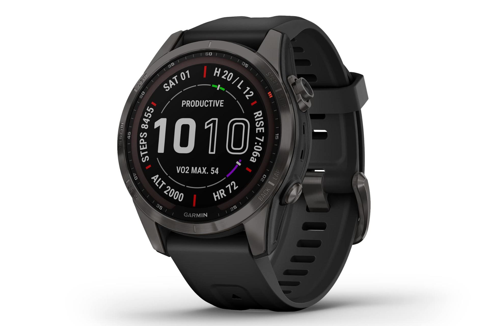 اسمارت واچ گارمین فنیکس Garmin Fenix 7S Sapphire Solar خاکستری تیره