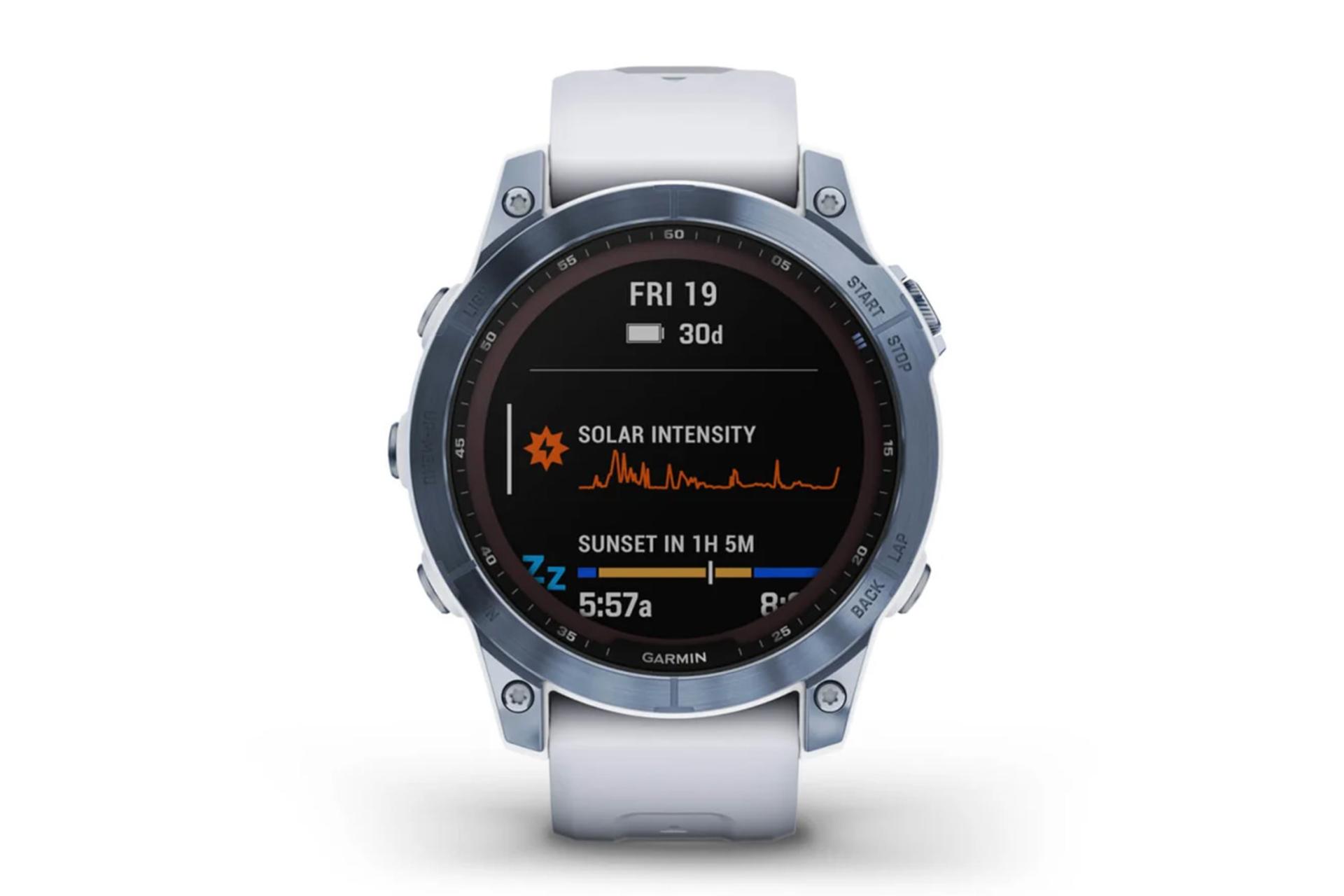 نمای جلوی ساعت هوشمند گارمین Garmin Fenix 7 Sapphire Solar 47mm