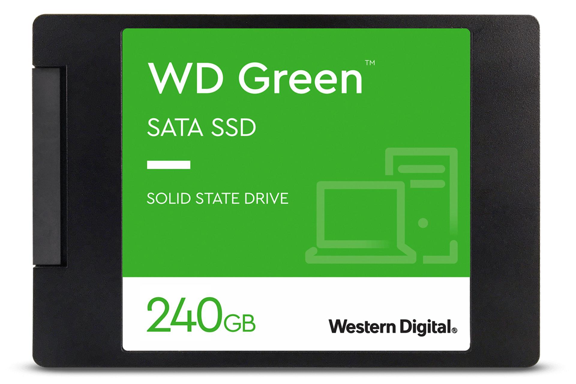 نمای روبرو SSD وسترن دیجیتال Green WDS240G3G0A SATA 2.5 Inch ظرفیت 240 گیگابایت