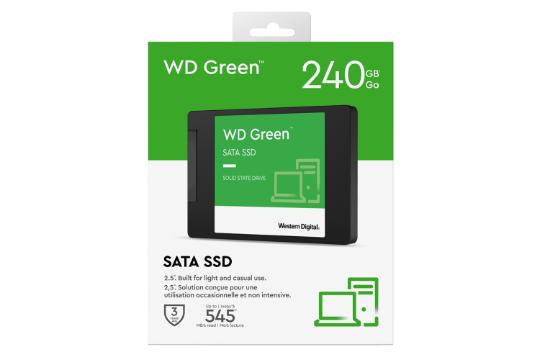نمای جعبه SSD وسترن دیجیتال Green WDS240G3G0A SATA 2.5 Inch ظرفیت 240 گیگابایت