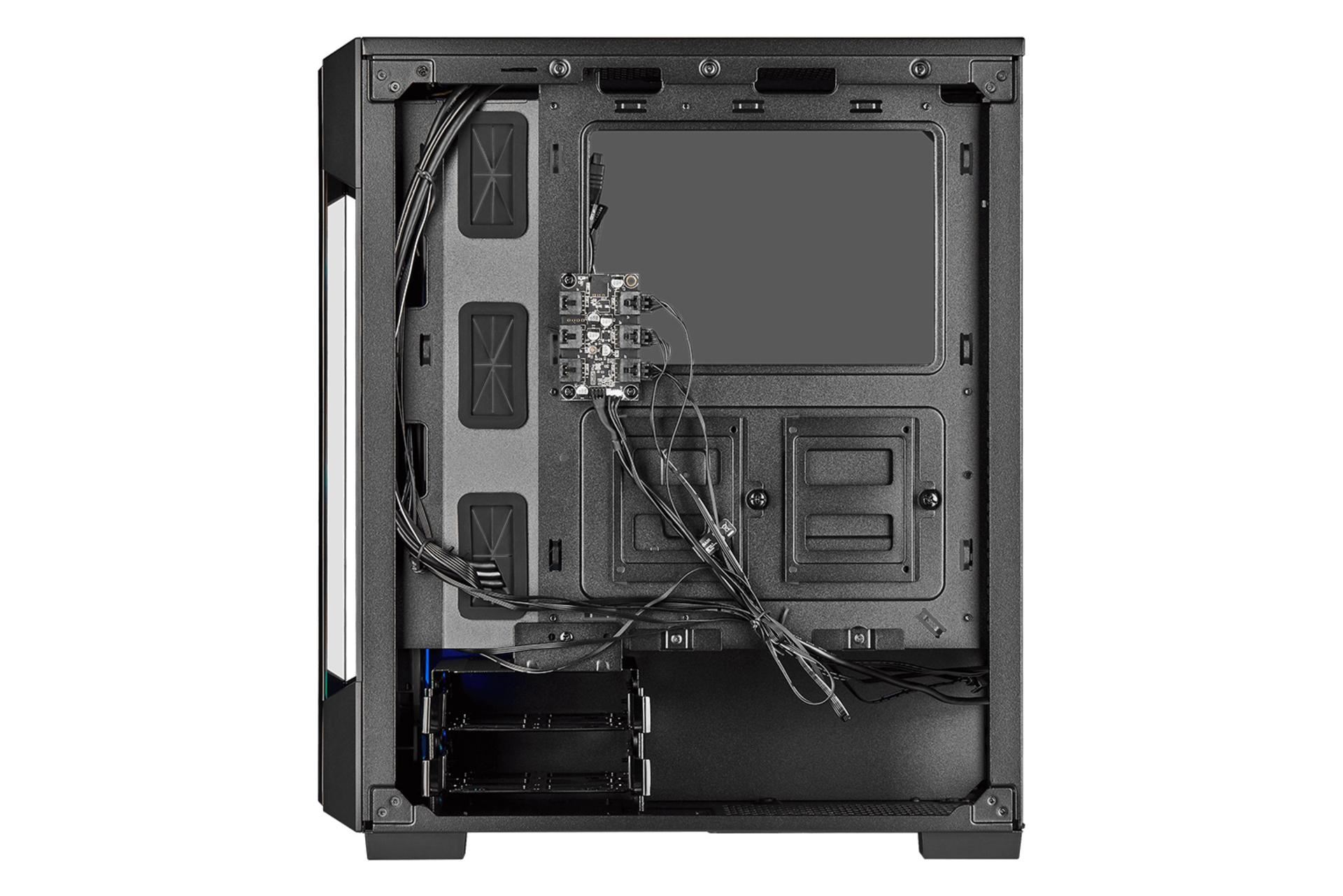 نمای داخل سمت راست کیس کامپیوتر کورسیر iCUE 220T RGB