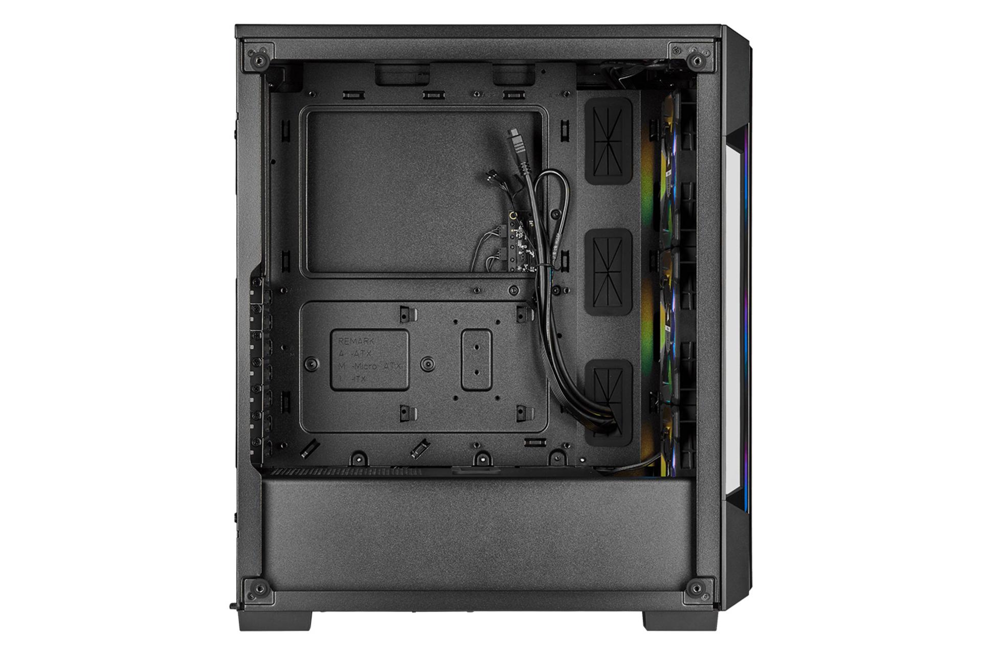 نمای پورت های داخل سمت چپ کیس کامپیوتر کورسیر iCUE 220T RGB
