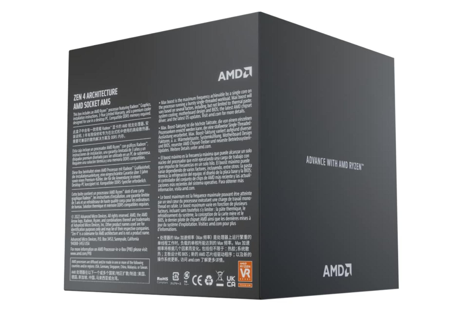 پشت جعبه پردازنده ای ام دی AMD Ryzen 9 7900
