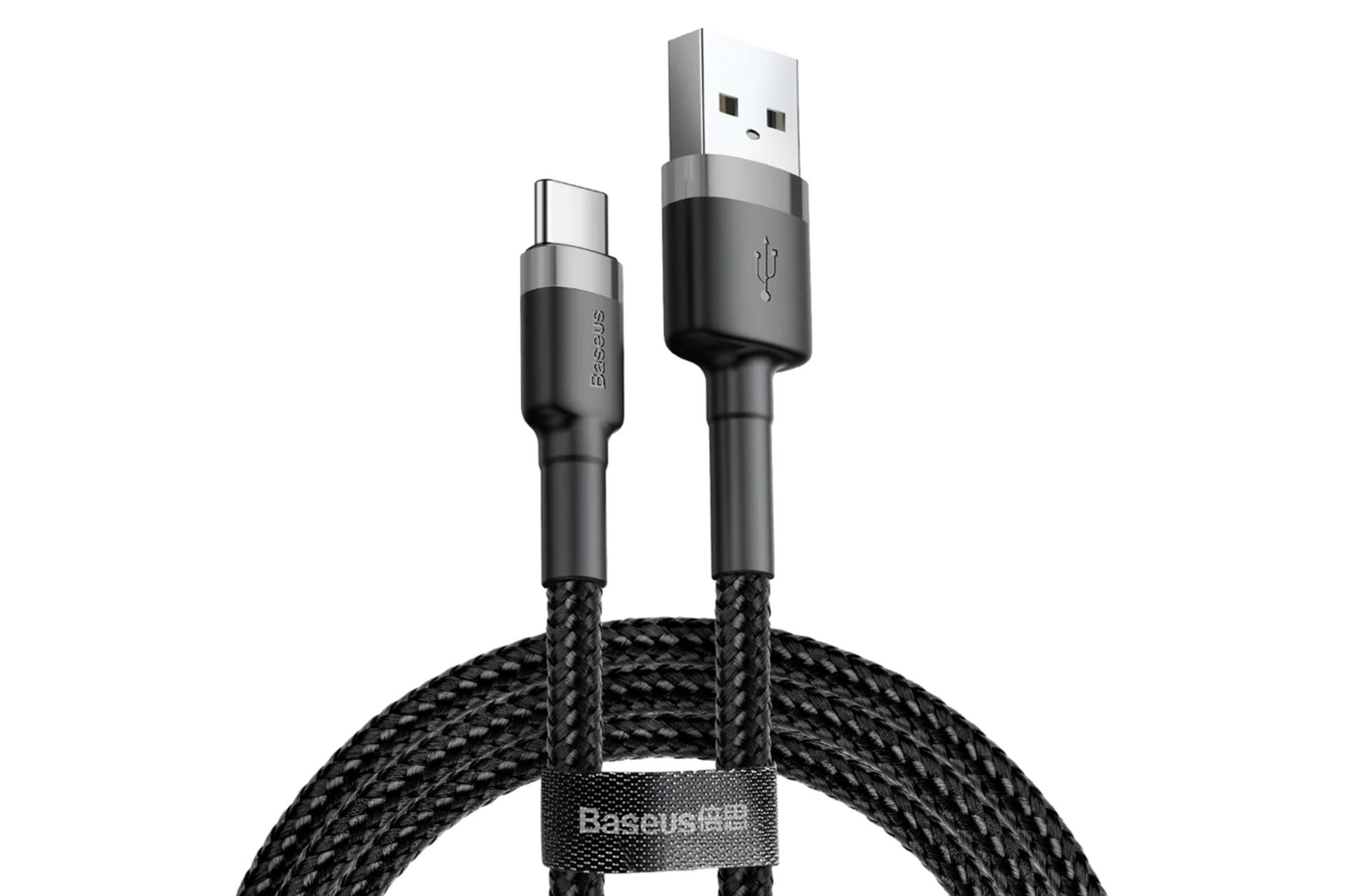 طول کابل شارژ USB باسئوس USB به Type-C مدل Cafule با طول 1 متر