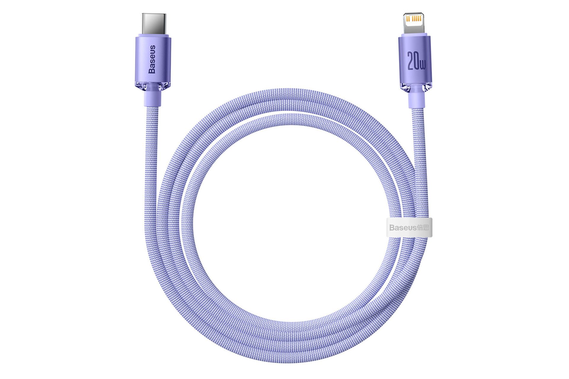 کانکتور کابل شارژ USB باسئوس Type-C به Lightning مدل Crystal Shine با طول 1.2 متر