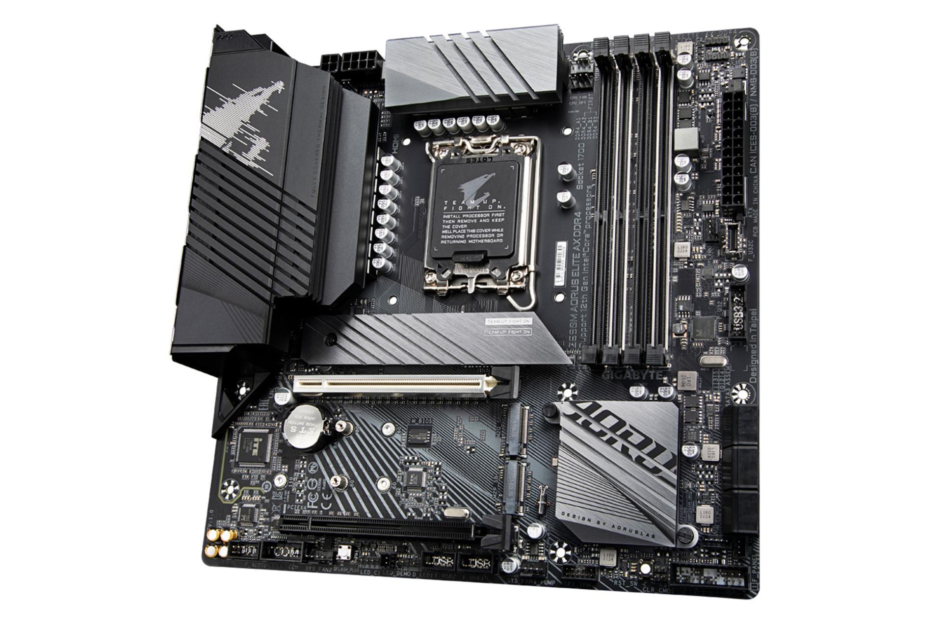 نمای کناری مادربرد گیگابایت GIGABYTE Z690M AORUS ELITE AX DDR4 (rev. 1.x)