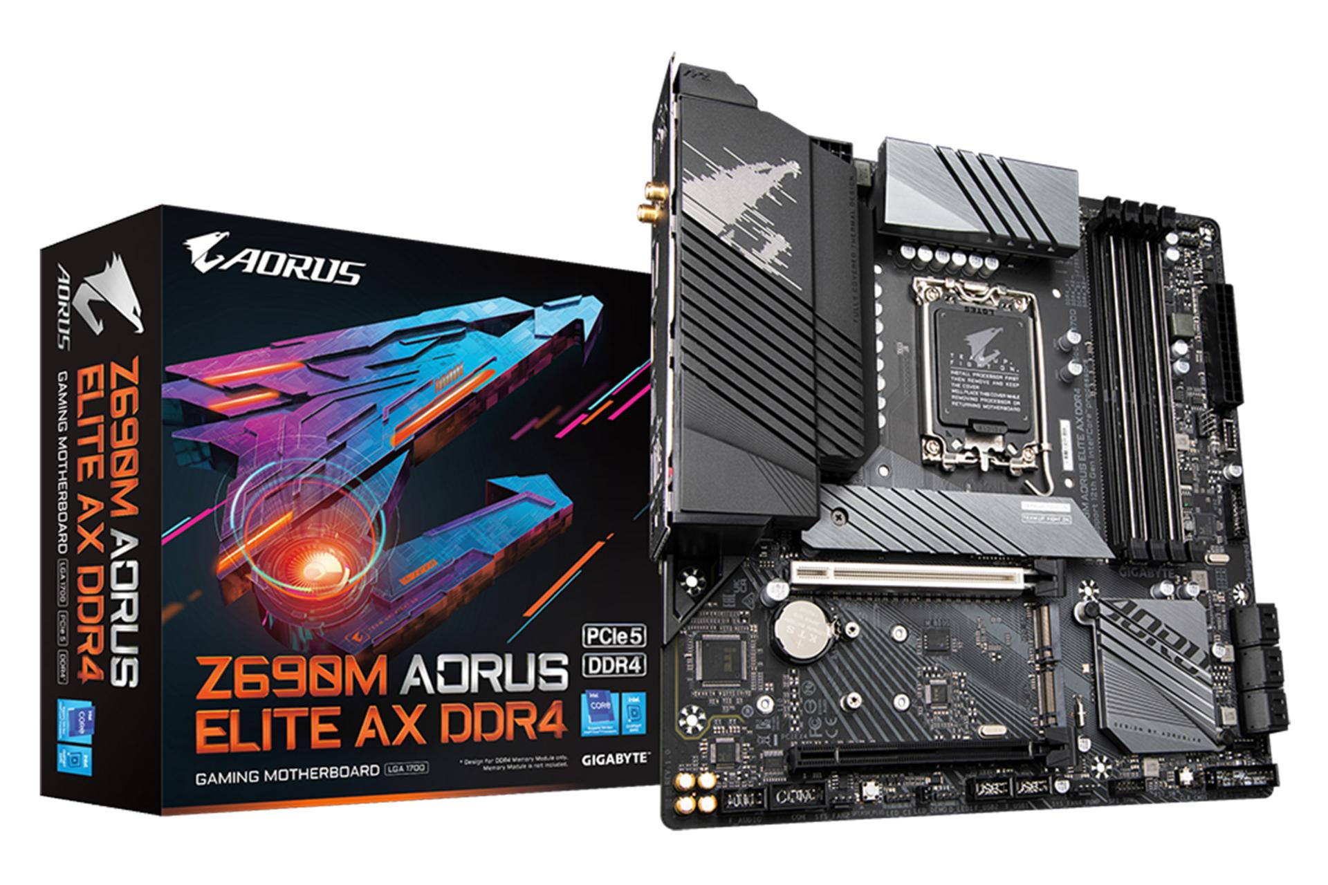 بسته‌بندی مادربرد گیگابایت GIGABYTE Z690M AORUS ELITE AX DDR4 (rev. 1.x)