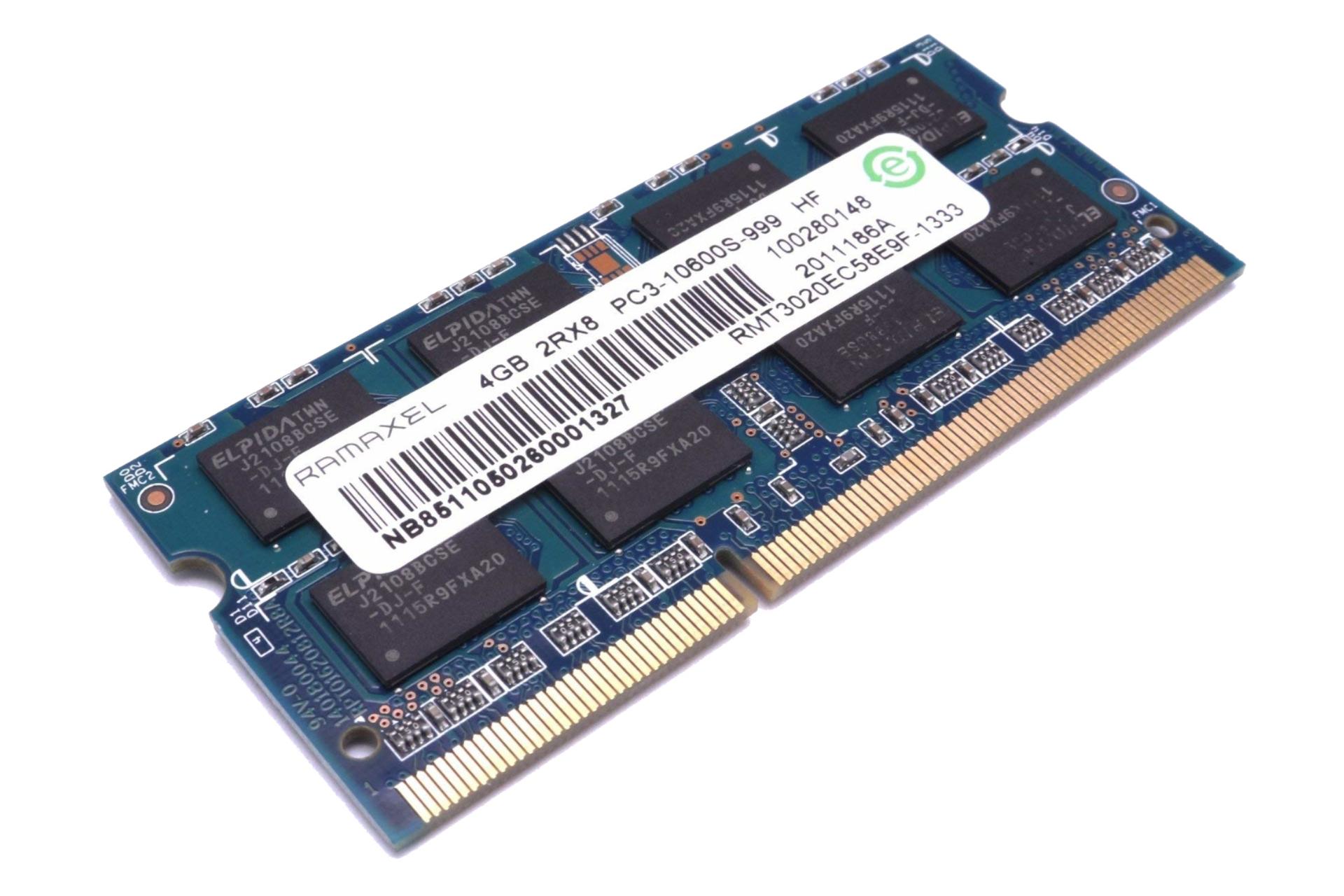 نمای جانبی رم رامکسل Ramaxel RMT3020EC58E9F-1333 ظرفیت 4 گیگابایت از نوع DDR3-1333 CL9