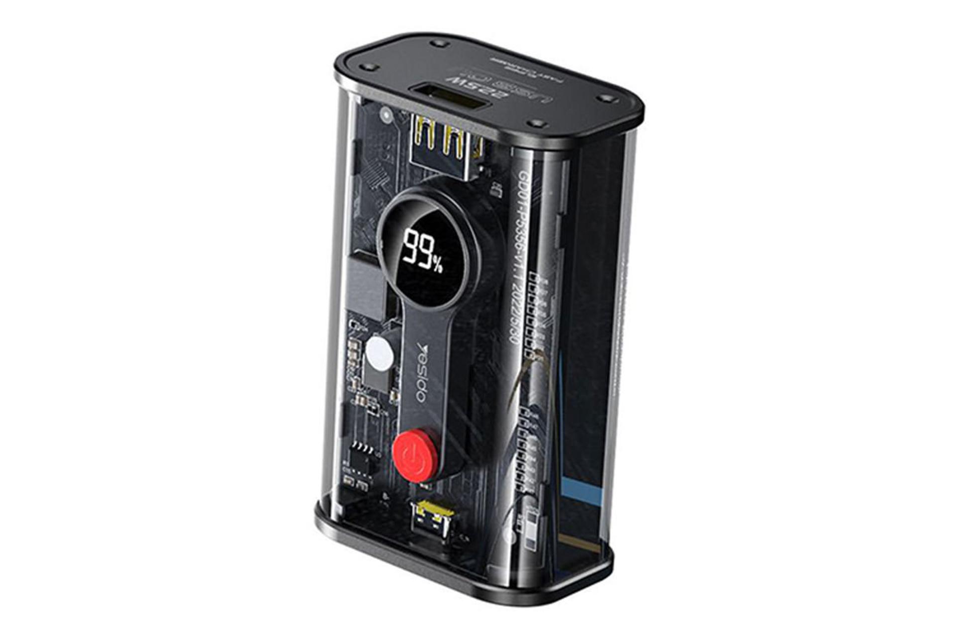 نمای روبرو پاوربانک یسیدو YP35 با ظرفیت 10000 میلی‌آمپر ساعت