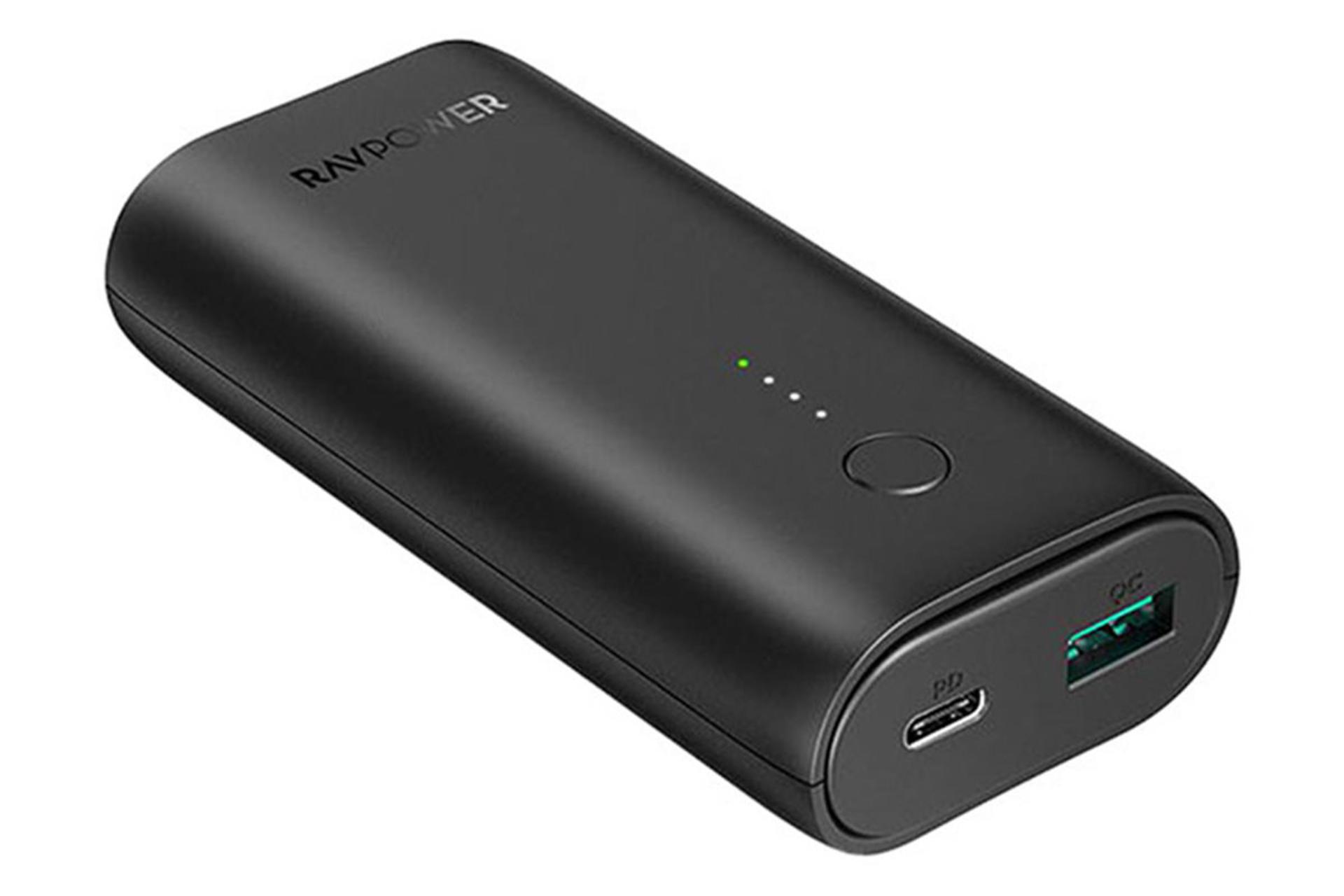 نمای پورت پاوربانک راپاور RP-PB205 با ظرفیت 10000 میلی‌آمپر ساعت