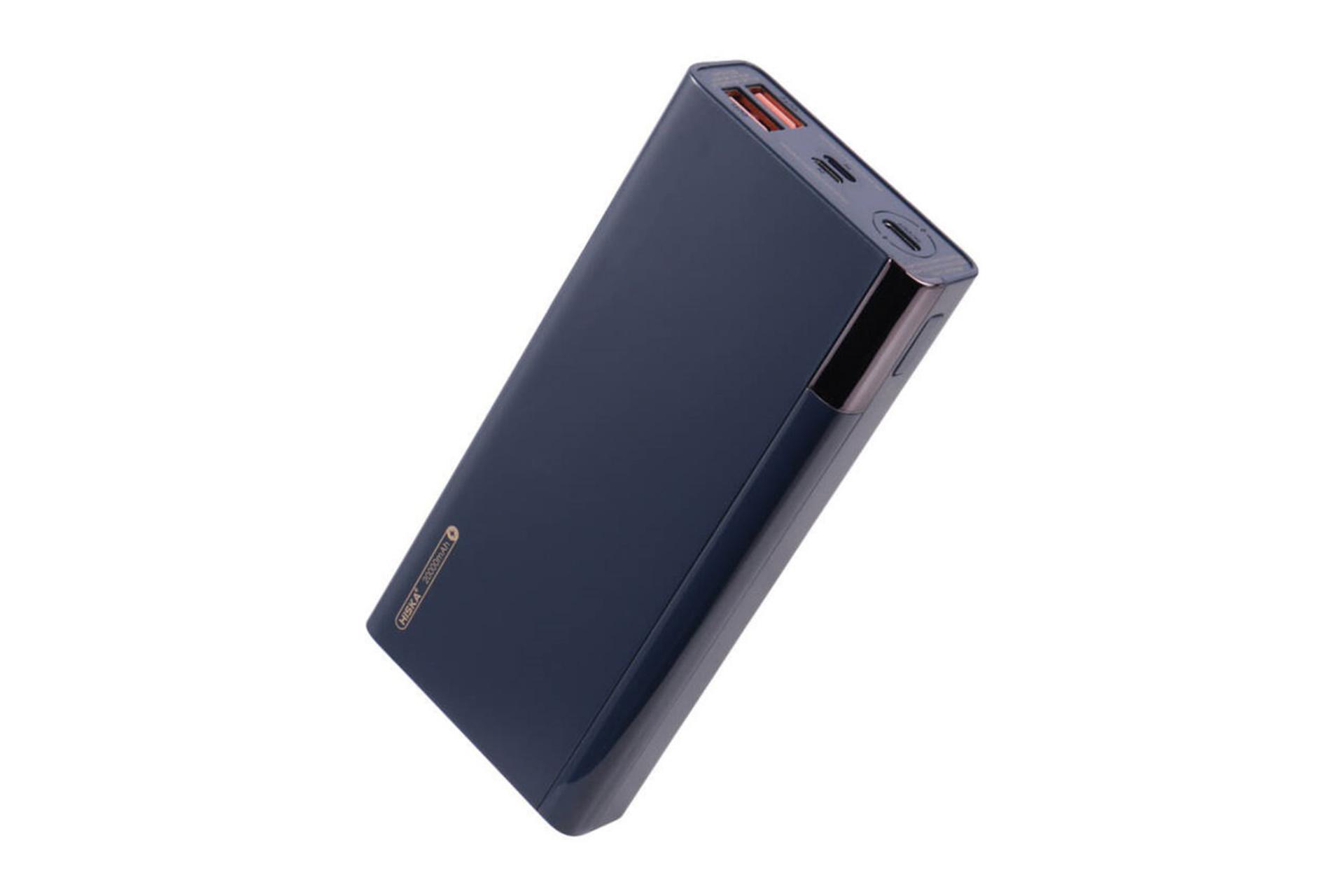 نمای پورت پاوربانک هیسکا QI-214PD با ظرفیت 20000 میلی‌آمپر ساعت