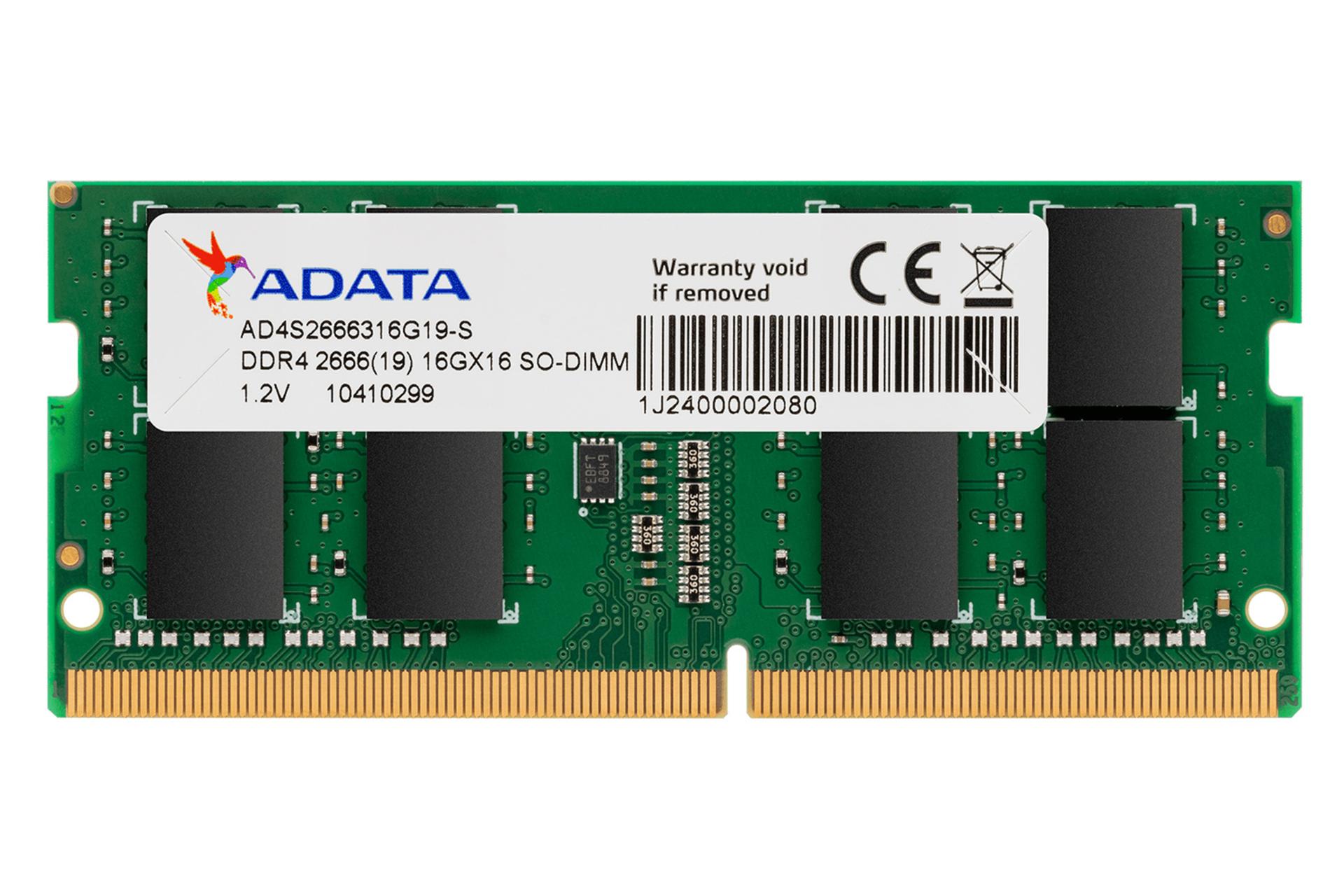 مرجع متخصصين ايران رم اي ديتا ADATA Premier SODIMM 16GB DDR4-2666 CL19