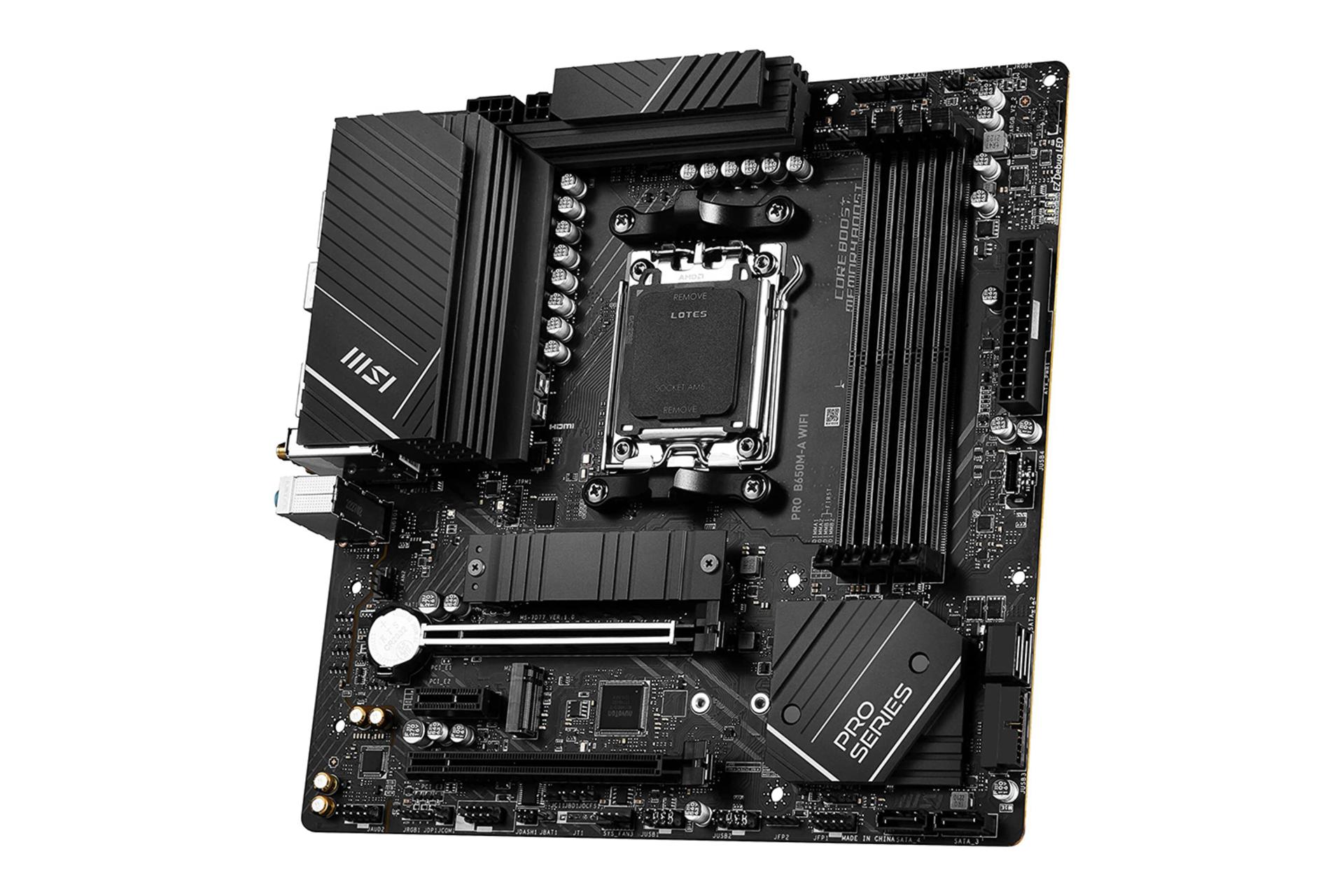 نمای کناری مادربرد ام اس آی MSI PRO B650M-A WIFI