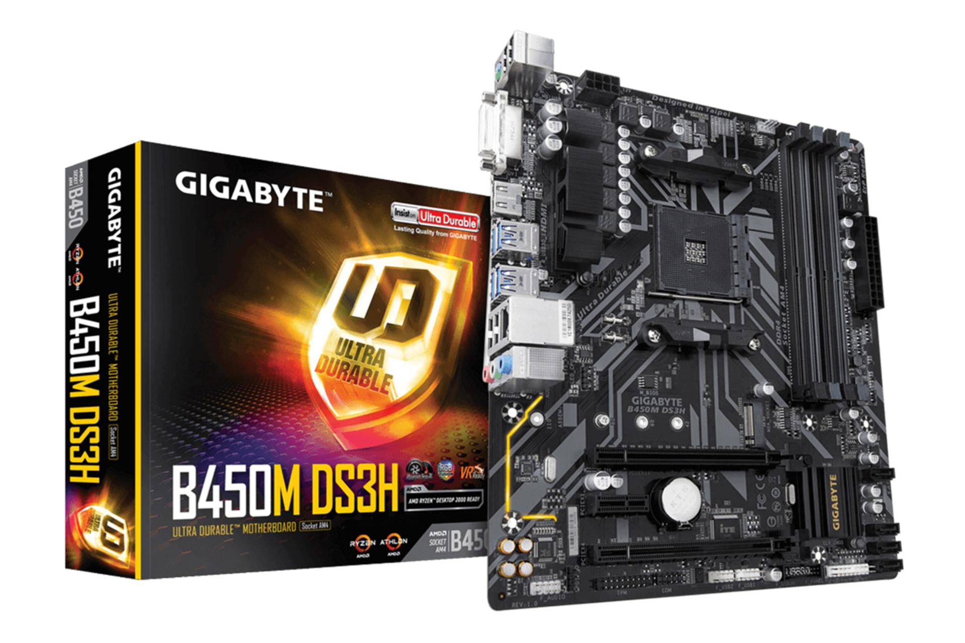 جعبه مادربرد گیگابایت GIGABYTE B450M DS3H (rev. 1.x)