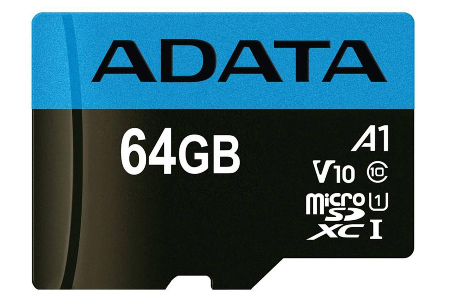 مرجع متخصصين ايران ADATA Premier V10 A1 microSDXC Class 10 UHS-I U1 64GB