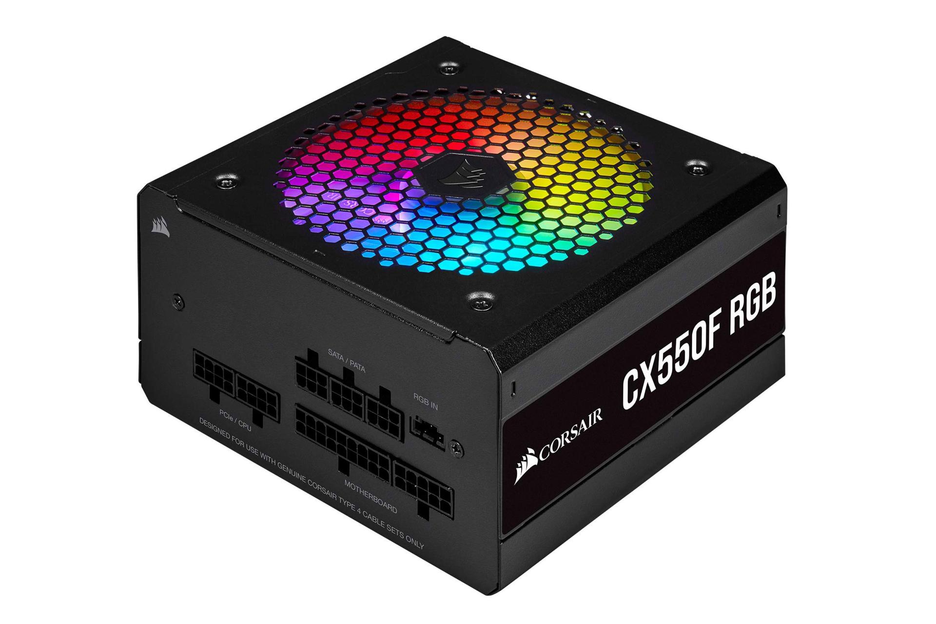 پاور کامپیوتر کورسیر CX550F RGB با توان 550 وات