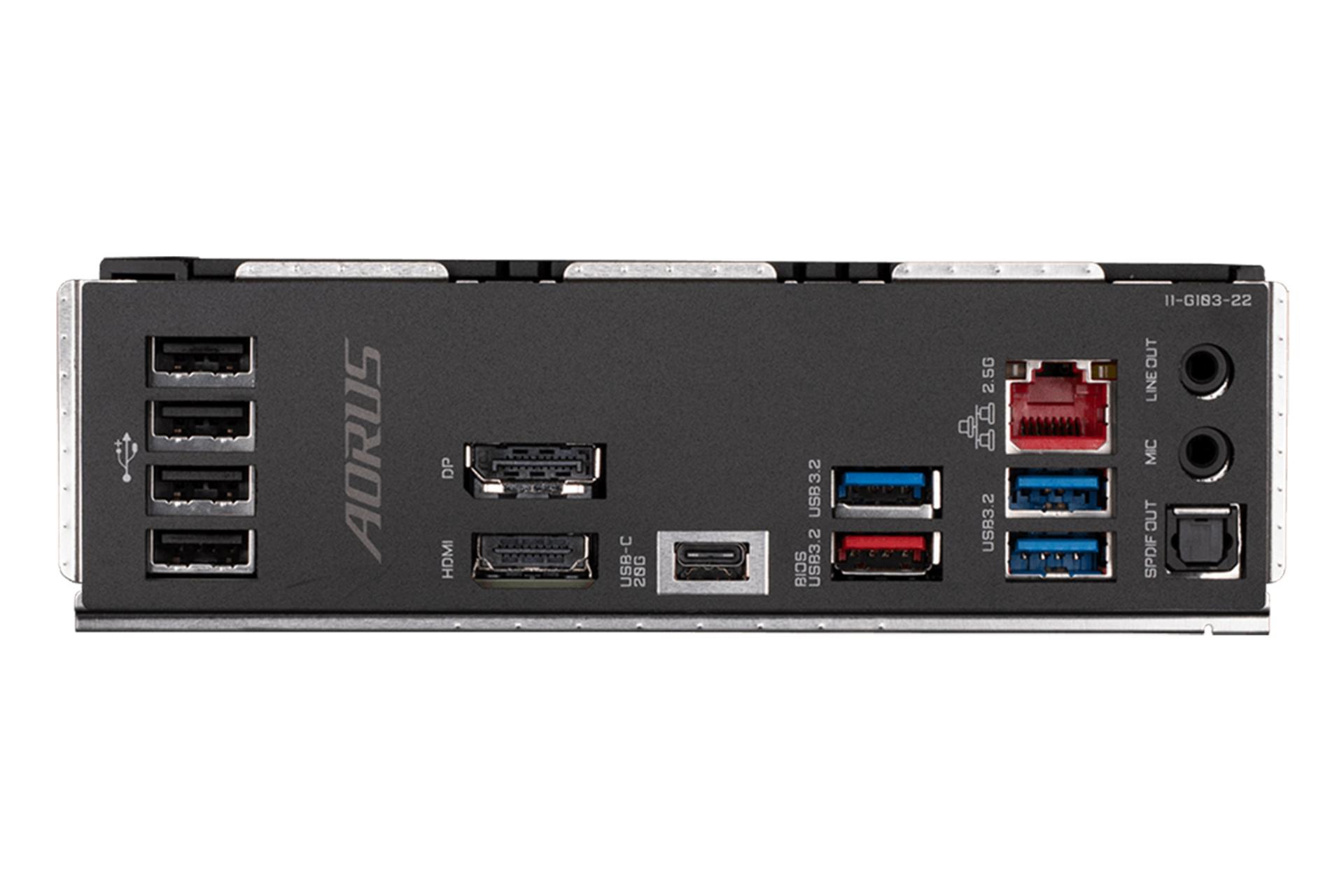 درگاه‌های مادربرد گیگابایت GIGABYTE B760M AORUS ELITE (rev. 1.0)