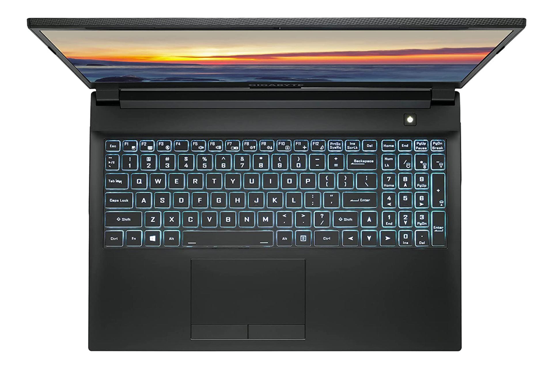 نمای بالا لپ تاپ گیگابایت G5 MD