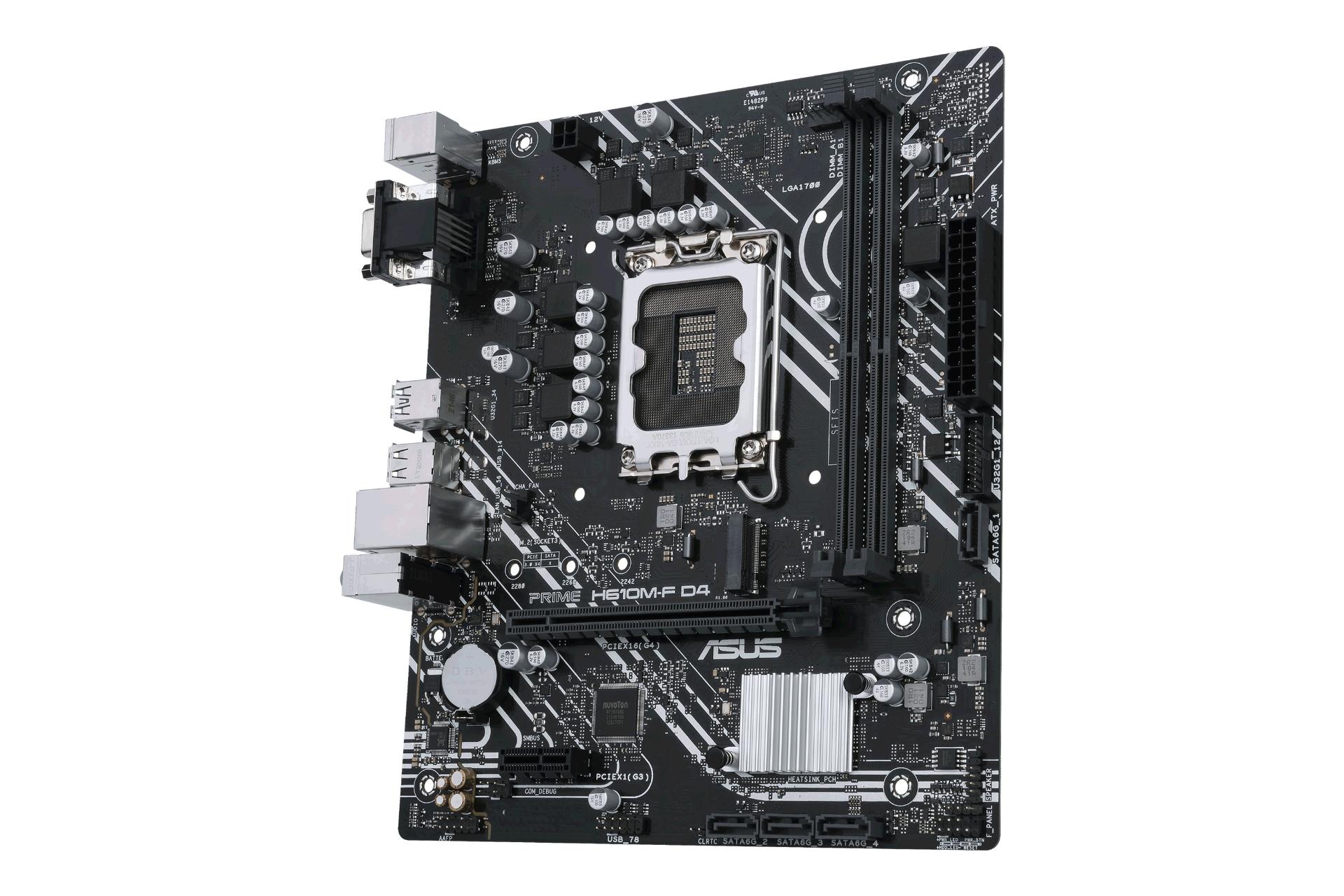نمای کناری مادربرد ایسوس ASUS PRIME H610M-F D4-CSM