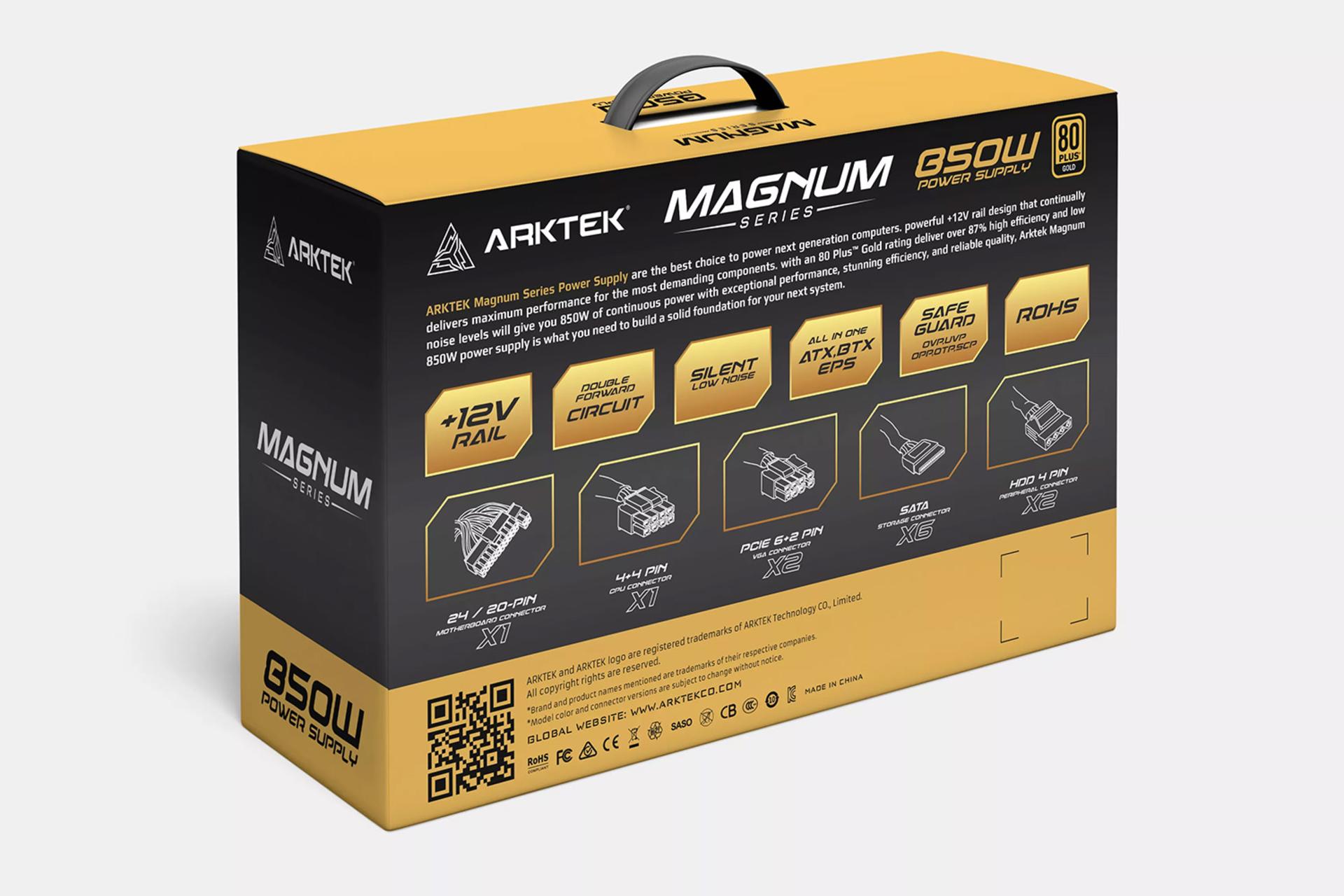 پاور کامپیوتر آرکتک Magnum با توان 850 وات تعداد اتصالات