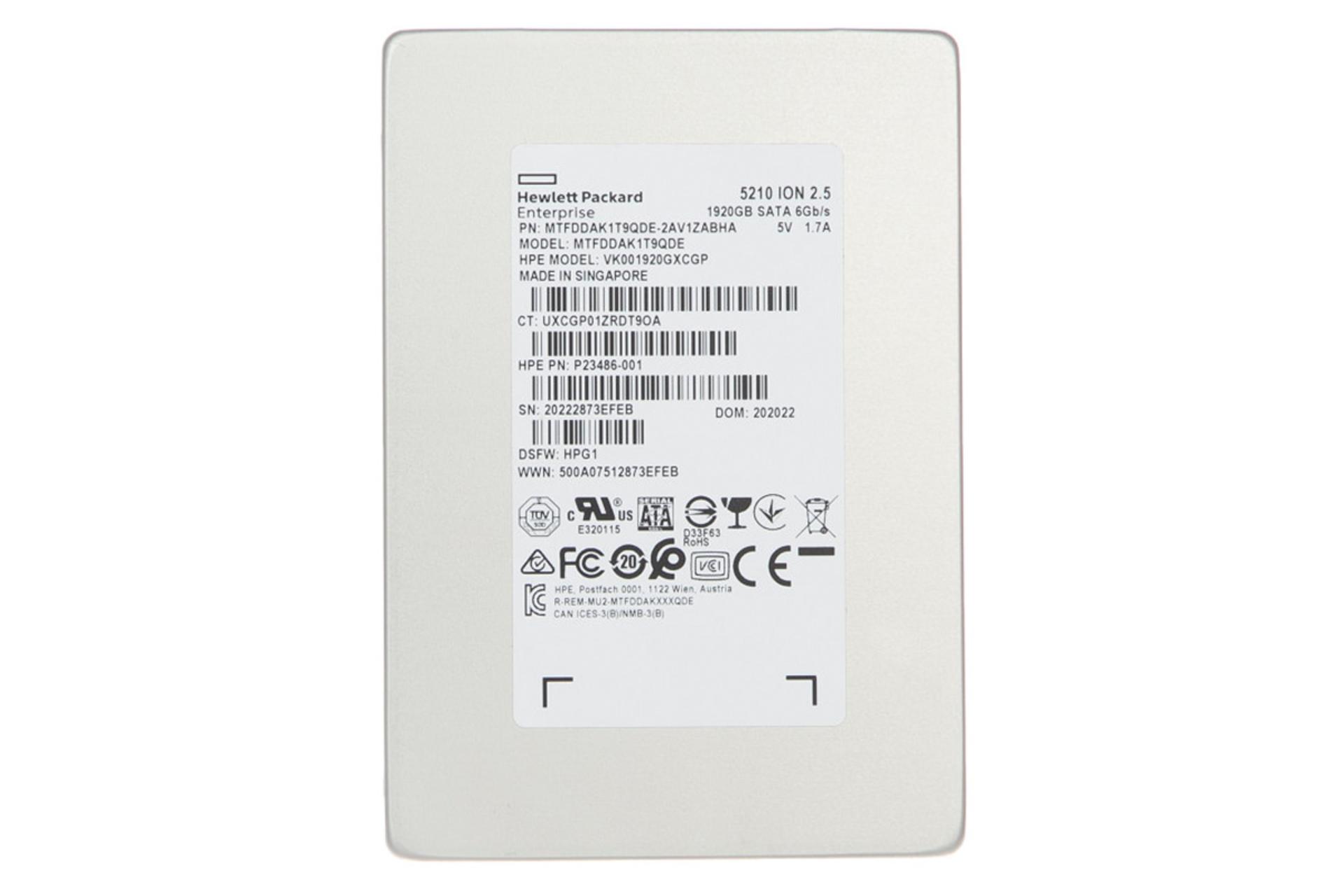 SSD اچ پی MTFDDAK1T9QDE SATA 2.5 Inch ظرفیت 1.92 ترابایت