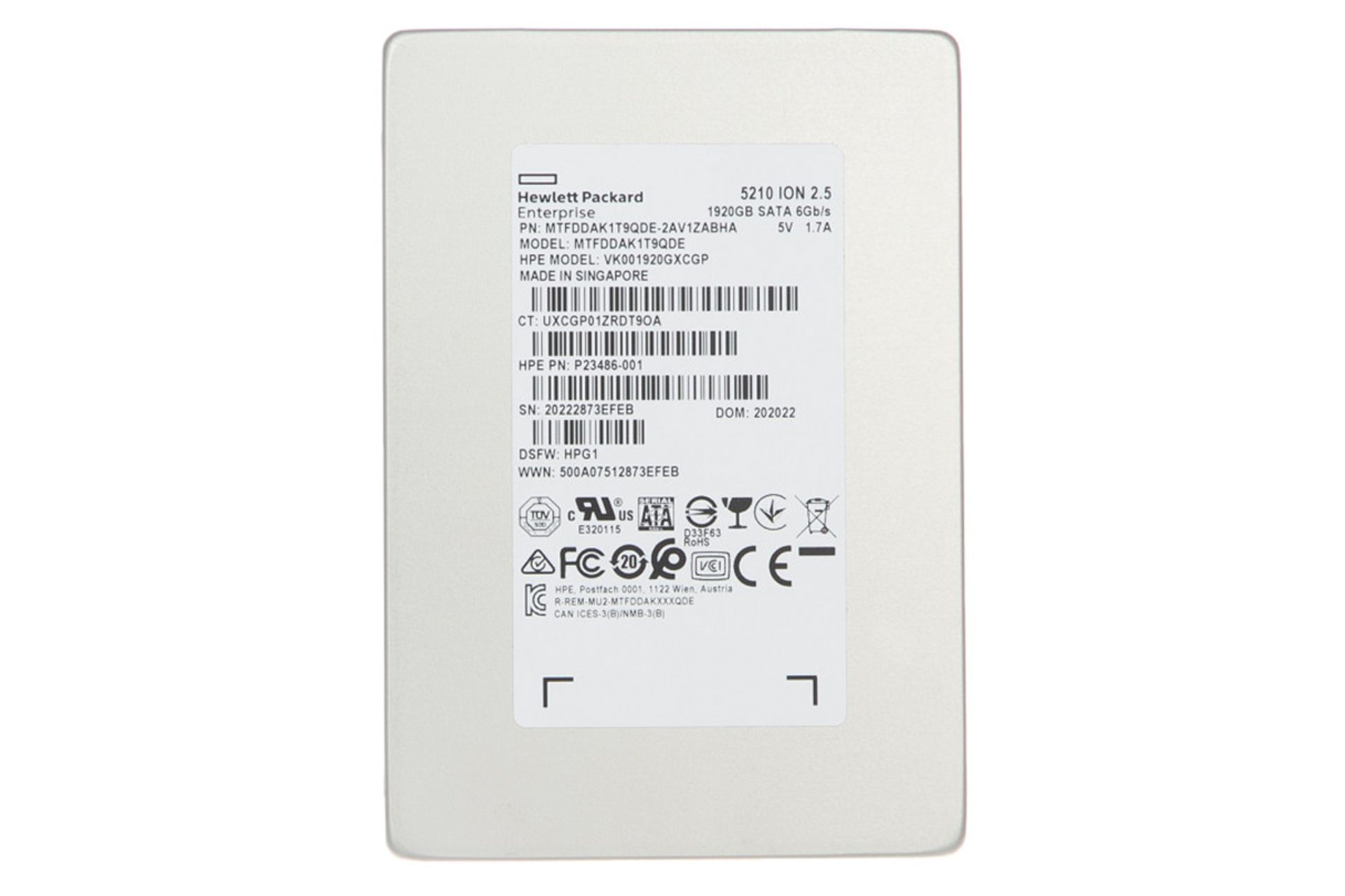 SSD اچ پی MTFDDAK1T9QDE SATA 2.5 Inch ظرفیت 1.92 ترابایت