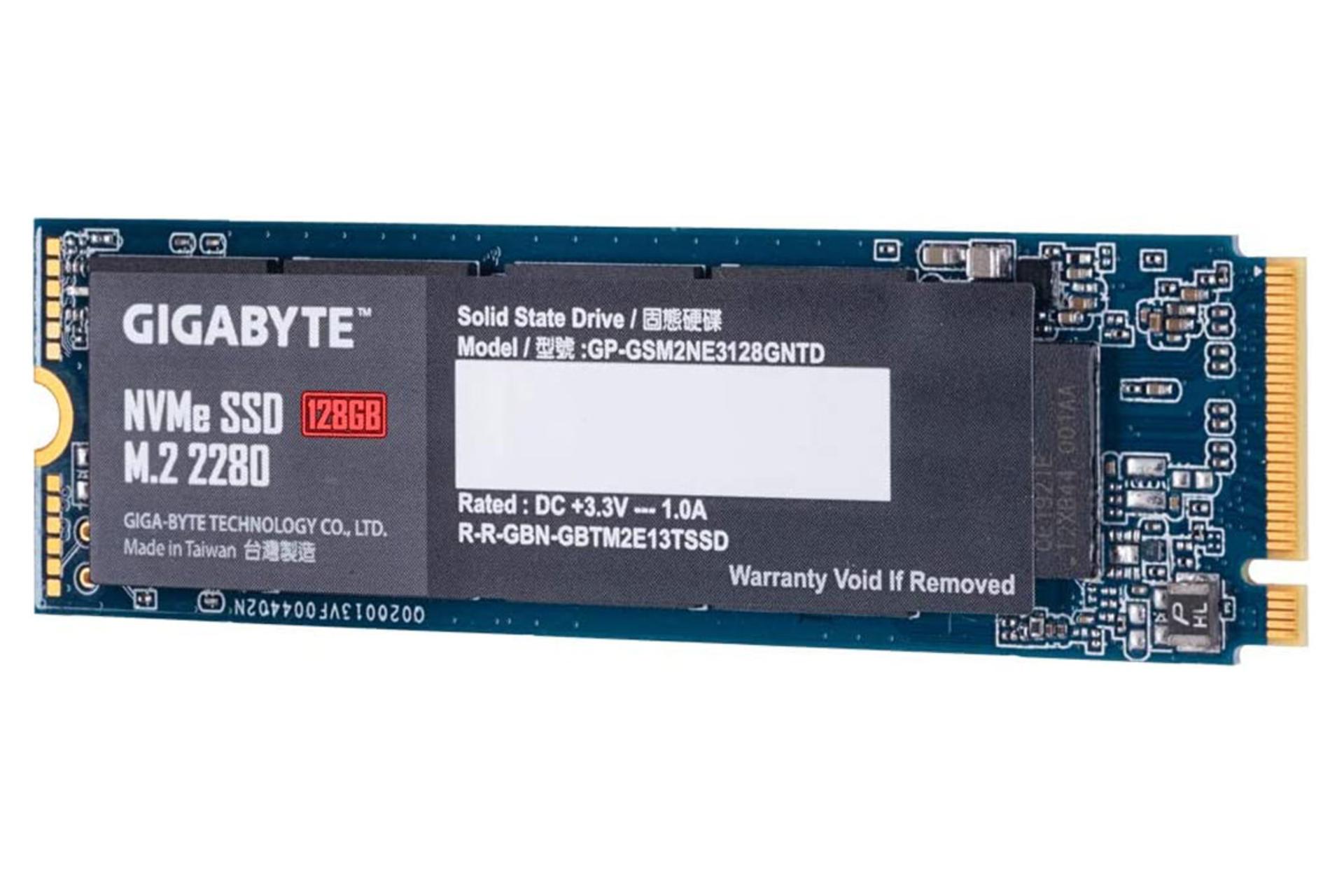 نیمرخ راست SSD گیگابایت NVMe M.2 ظرفیت 128 گیگابایت